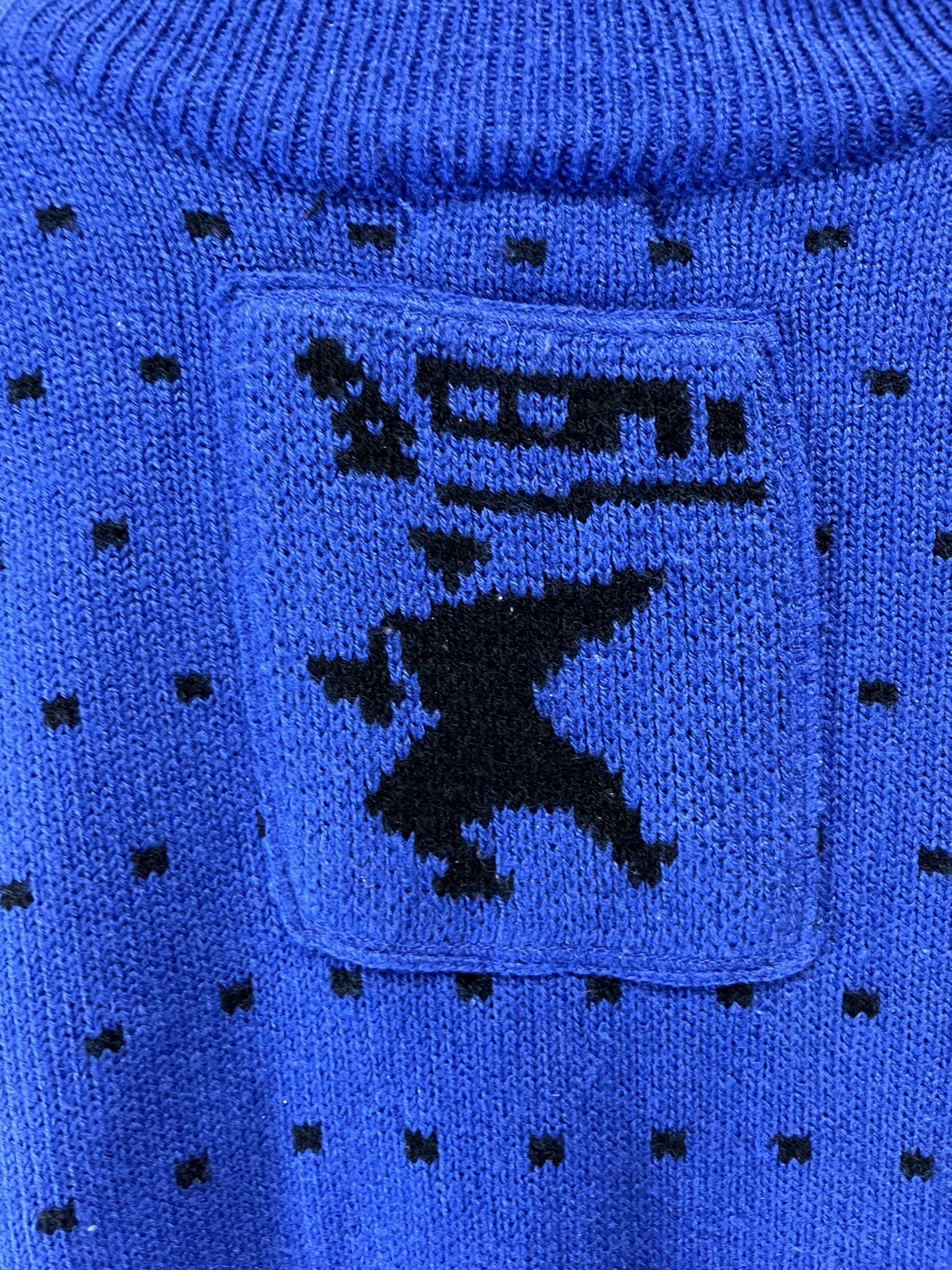 VTG Jamie Scott Knit Sweater Robber And Copper Chase Story On Pullover Sz M 5448