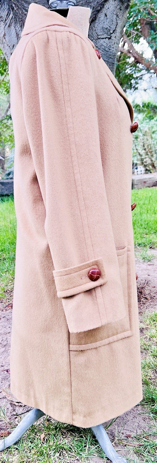 Riel Coat Co. Vintage Wool and Cashmere Coat Made in the USA Camel Color XL