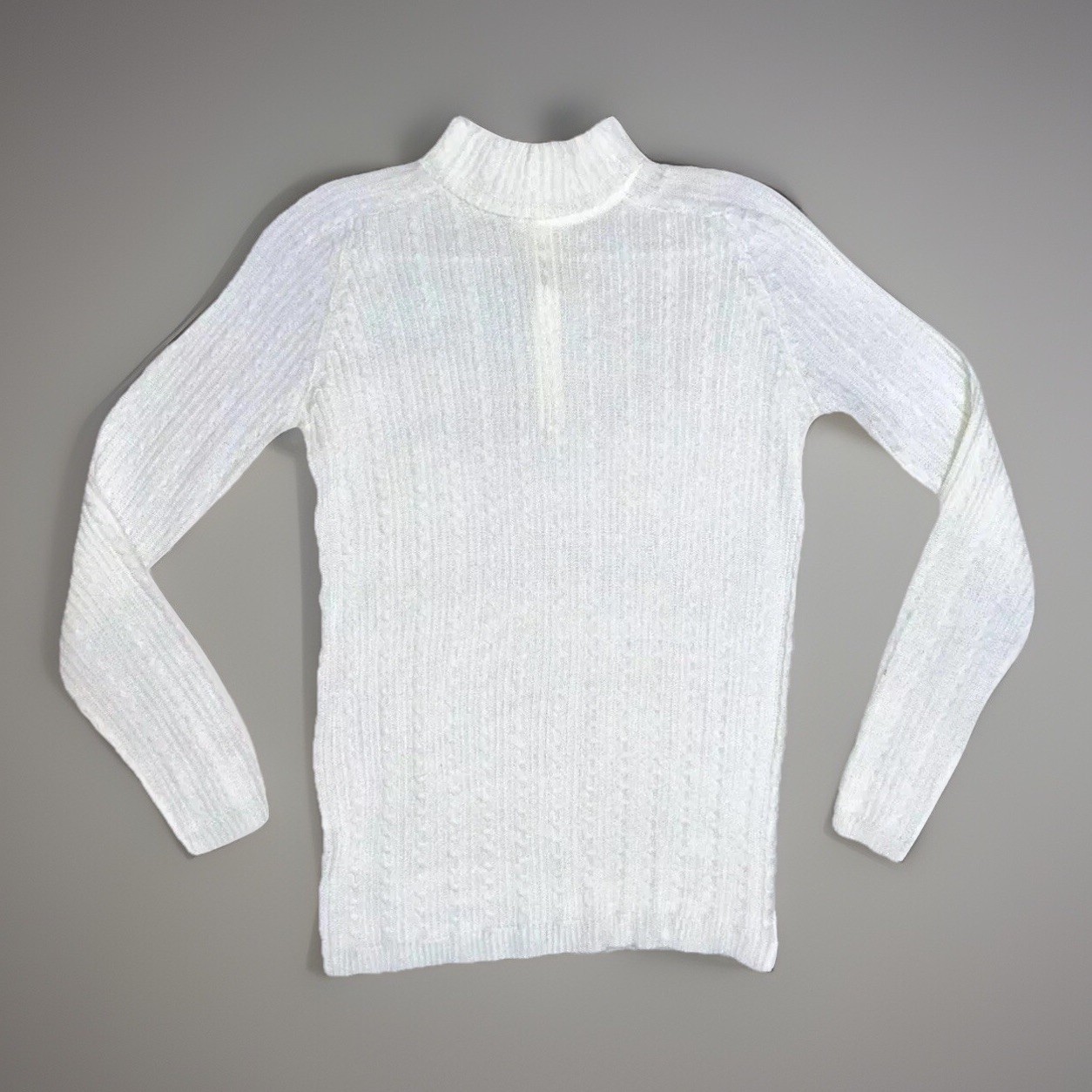 Rosanna Classic White Acrylic Cable Knit Sweater NEW w Original Tags VTG 60 70s