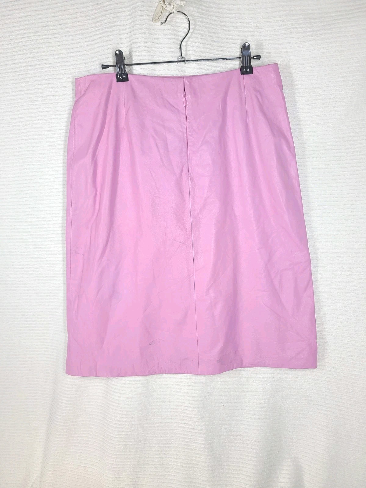 Y2K Leather Skirt Pink Calf Size 10 M/L Side Slit Retro Anne Klein 2 Mall Brand
