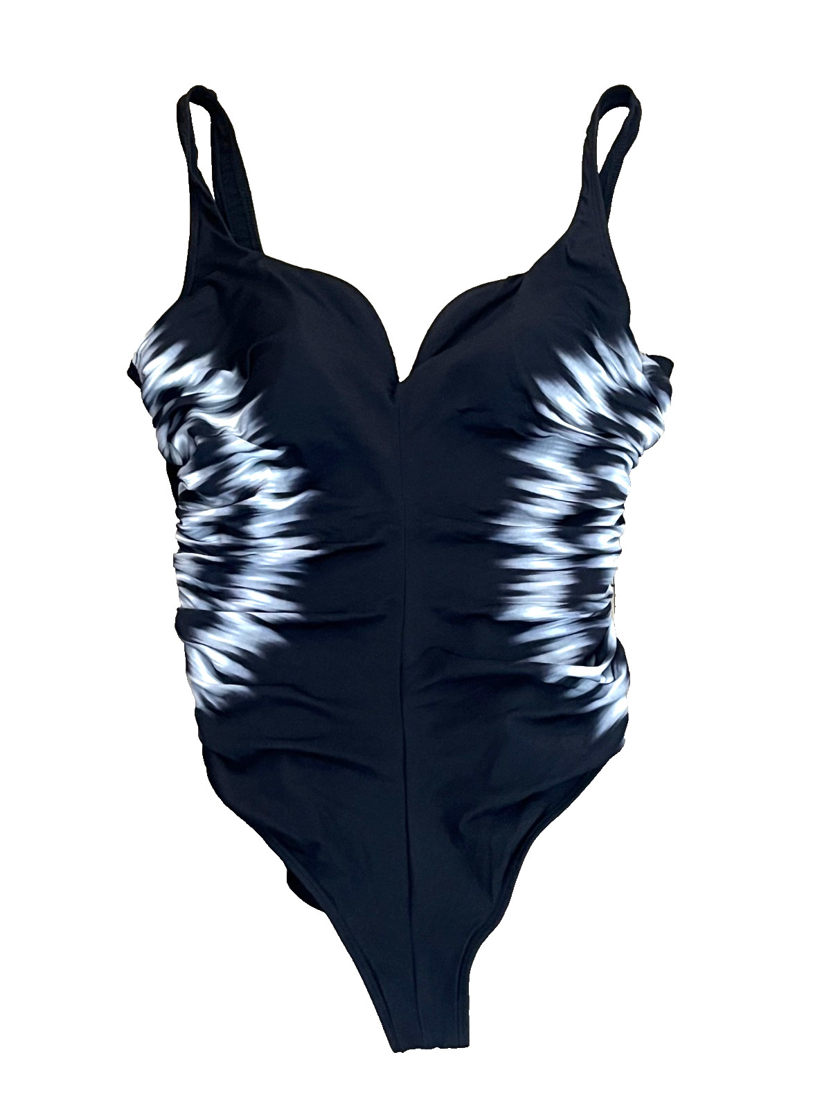VINTAGE MIRACLESUIT BLACK V NECK ONE-PIECE TANK SWIMMING SUIT SWIMSUIT WOMEN 12