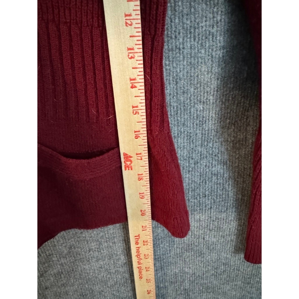 Vintage Bee-Wear Burgundy Ribbed Floral Embroidered Sweater Cottagecore Small