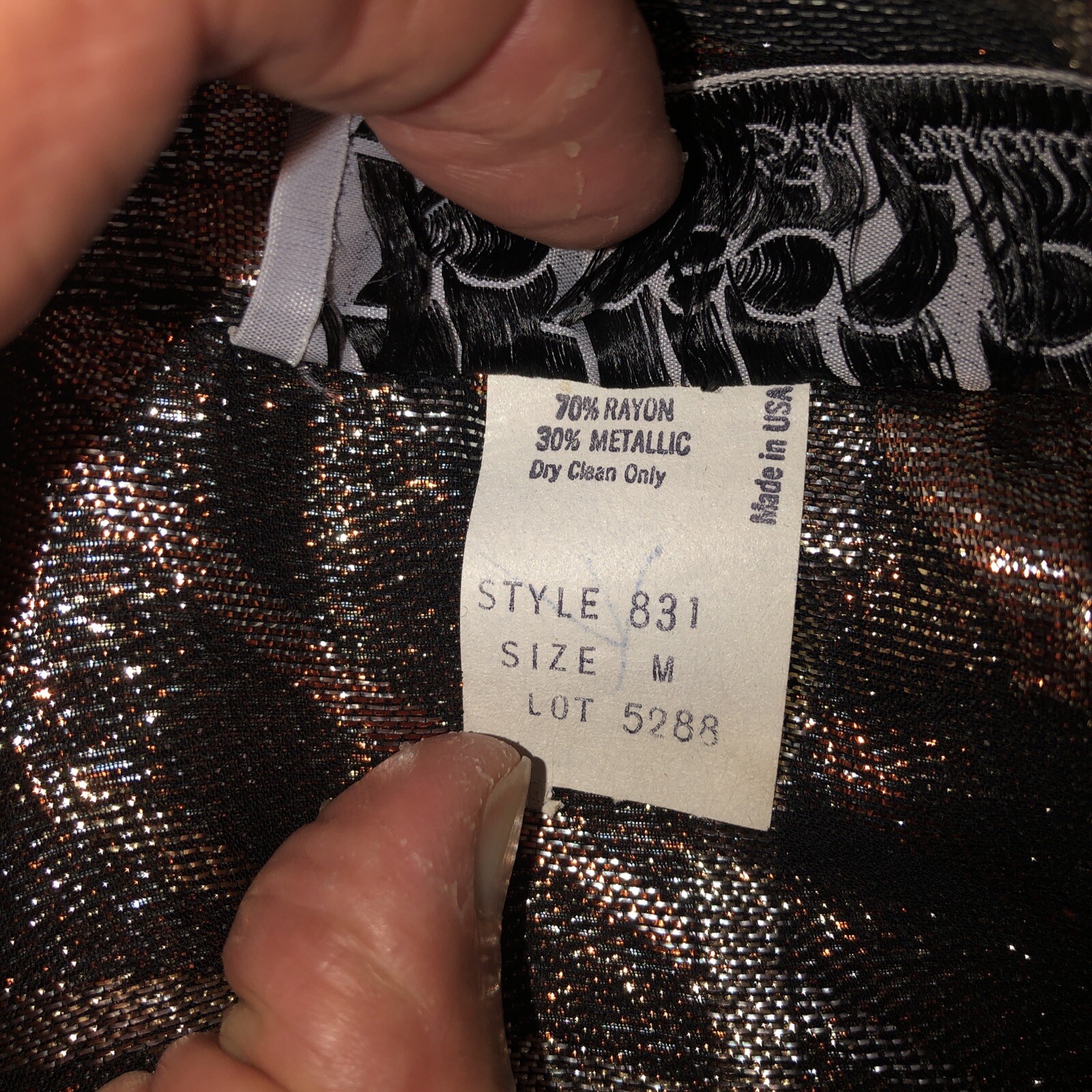 Vintage 80s L Rothschild San Francisco Gold & Black Velvet Brocade Jacket Size M