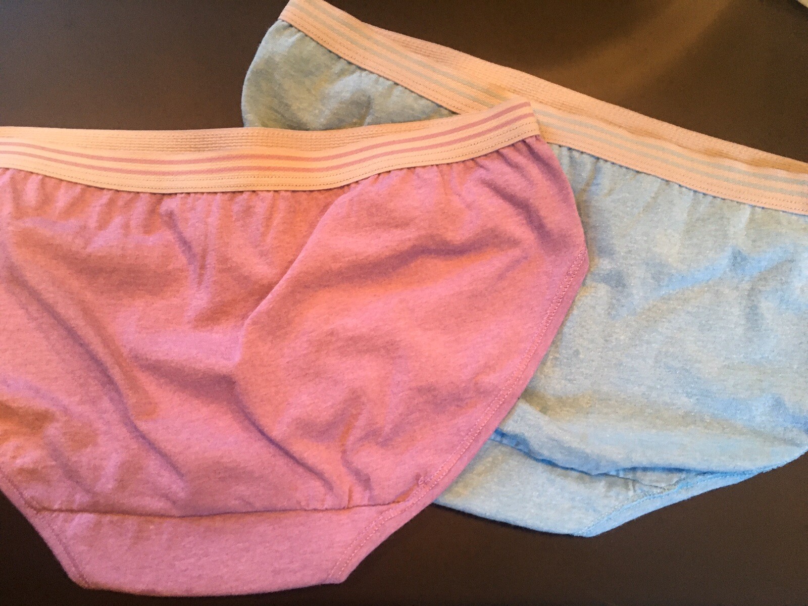 Vtg 2 Pairs Fruit Of The Loom 5 S Cotton Bikini Panties Blue & Violet W Stripes
