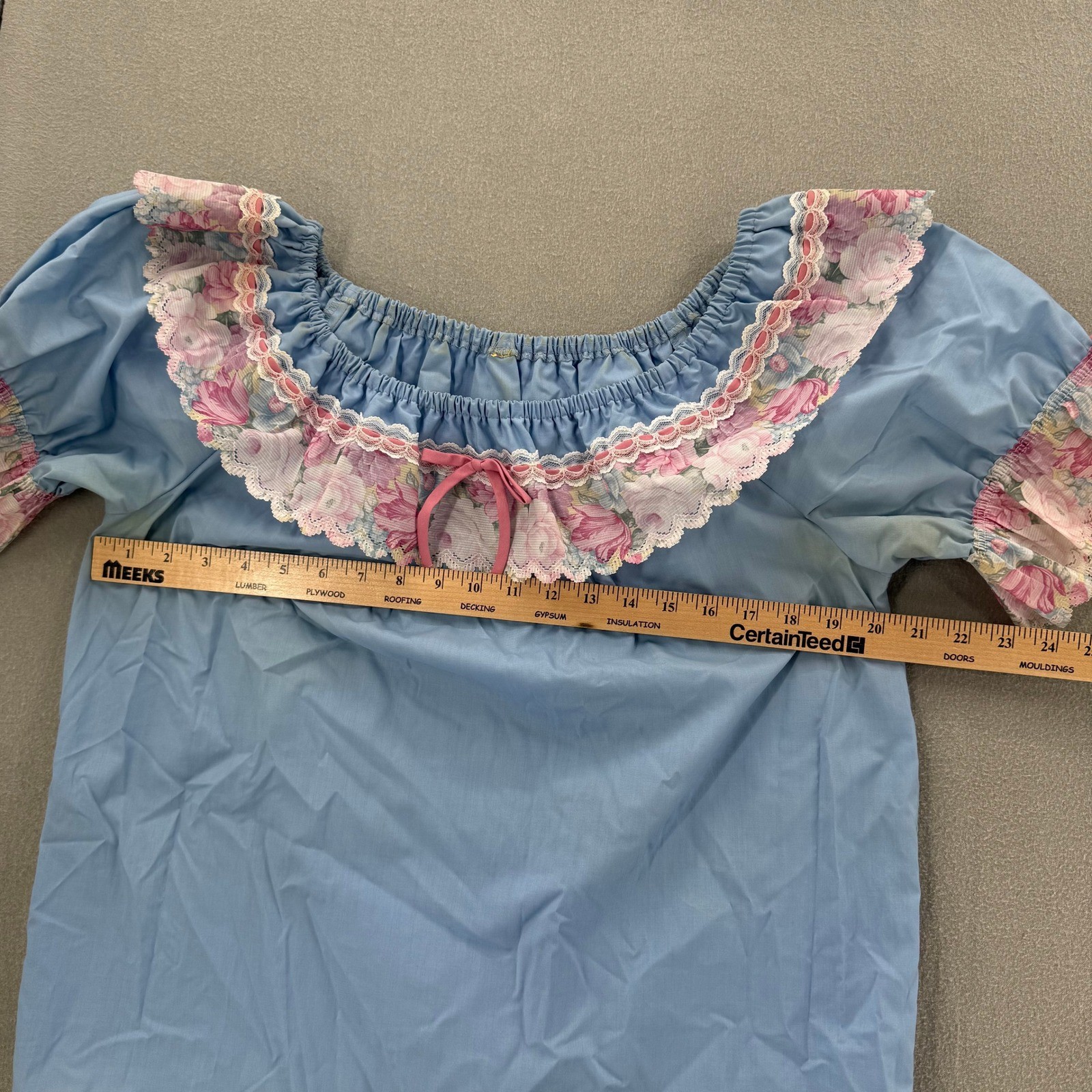 Vintage Square Dance Outfit Western Prairie Full Circle Skirt Ruffle Blouse XL