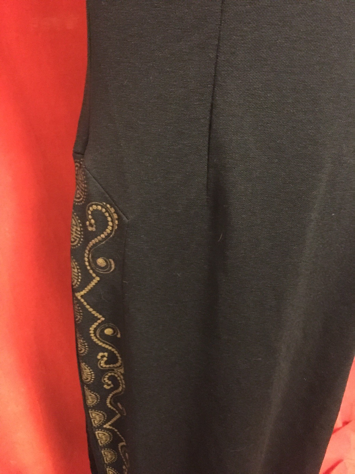 Alfred Shaheen 70s black maxi dress cheongsam style mandarin collar high cut m