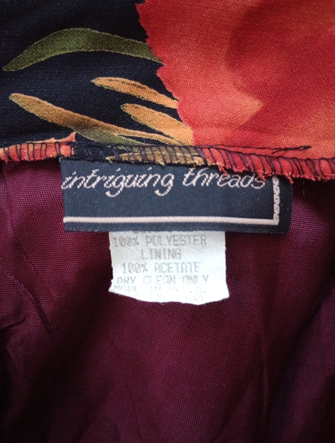 Intriguing Threads Fall Pattern Faux Wrap Long Skirt Women’s Size 10