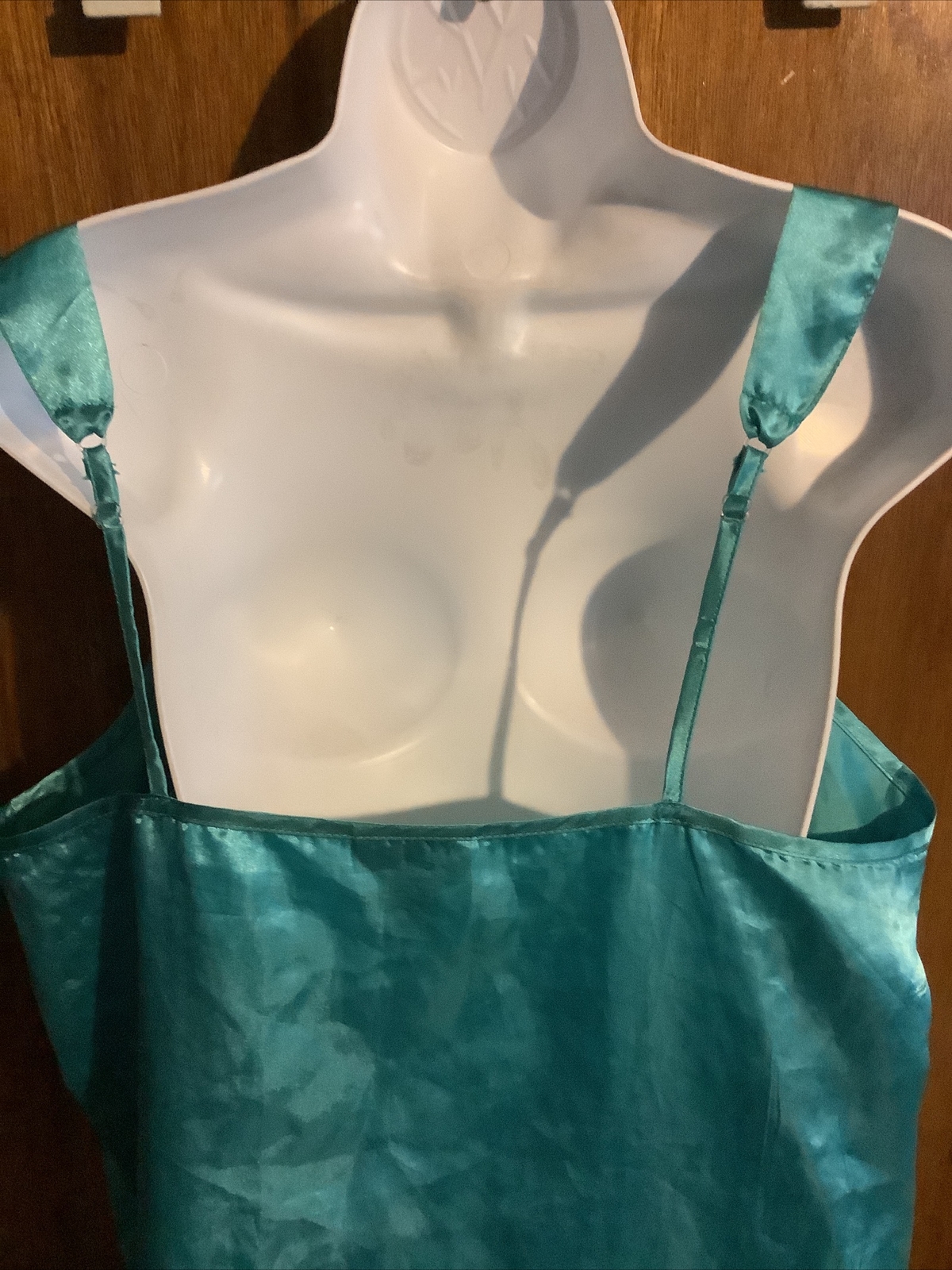 Vintage Midnight Velvet Teal Silky Nightgown Women’s Large
