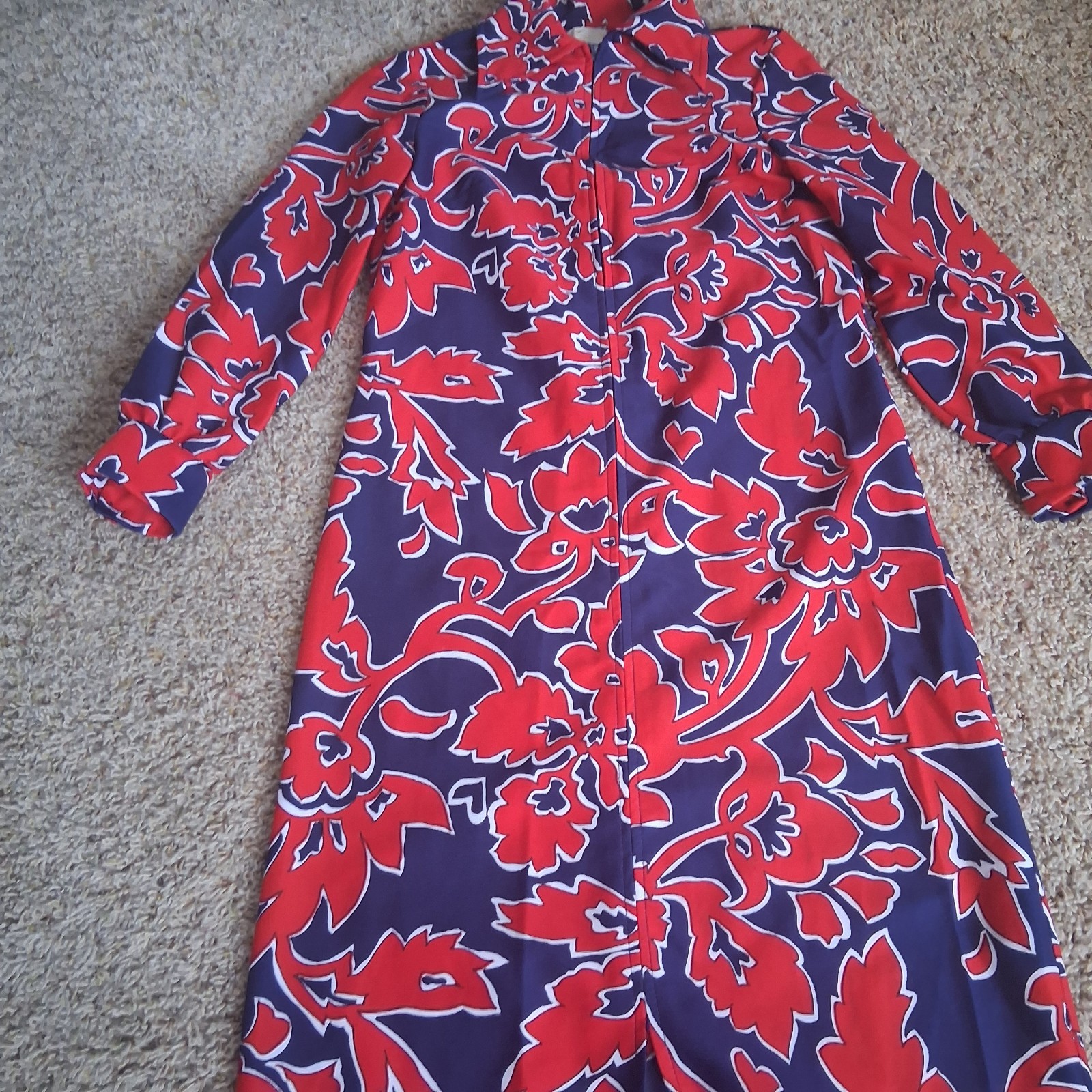 Vintage CONCEPT 70’s SWIRL Mod Psychedelic Floral Hippie Maxi Dress Talon Zip