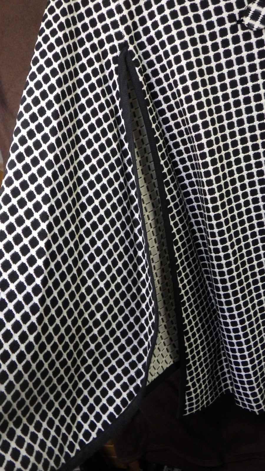 Vintage near MINT S Eisenberg cape WOW black white square dots super model 1960s