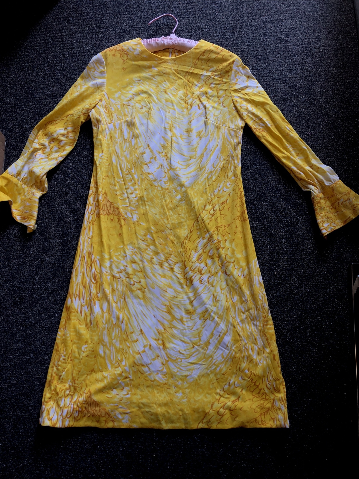 Vintage 1960’s Mid Century David Crystal Retro Modern Yellow Summer Dress