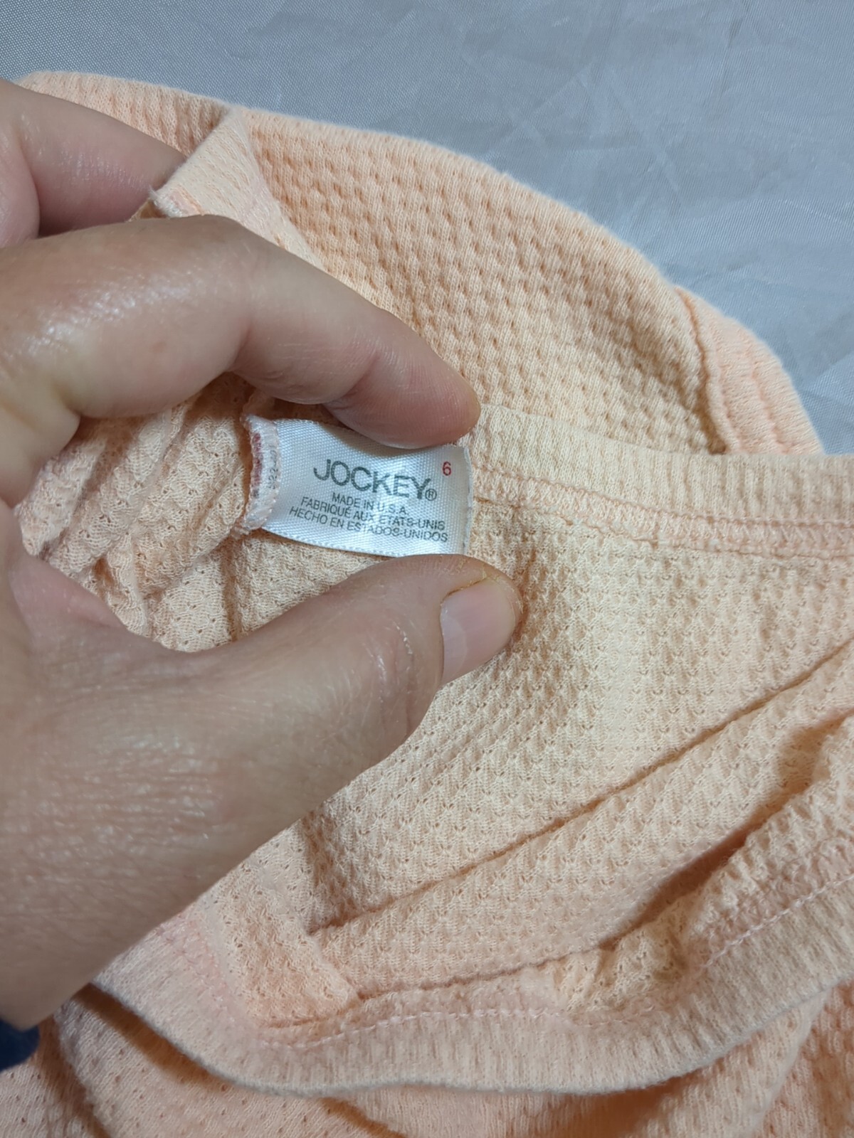 Vintage Jockey Peach Cotton Briefs Granny Panties 6 Medium Made in USA NWOT