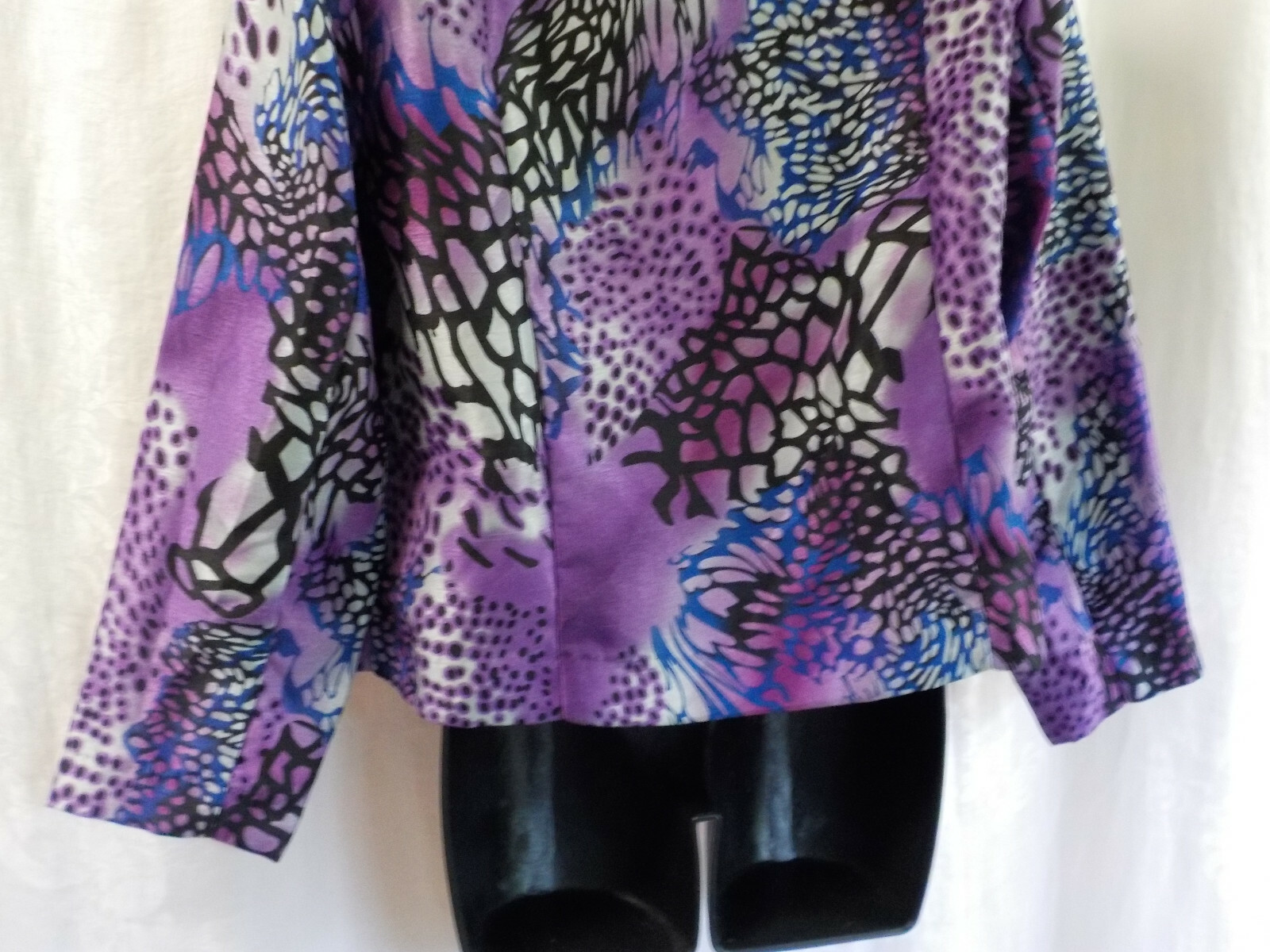 Vintage 1980’s N Touch Jacket Size 6P Multicolor Long Sleeve Button Art Print