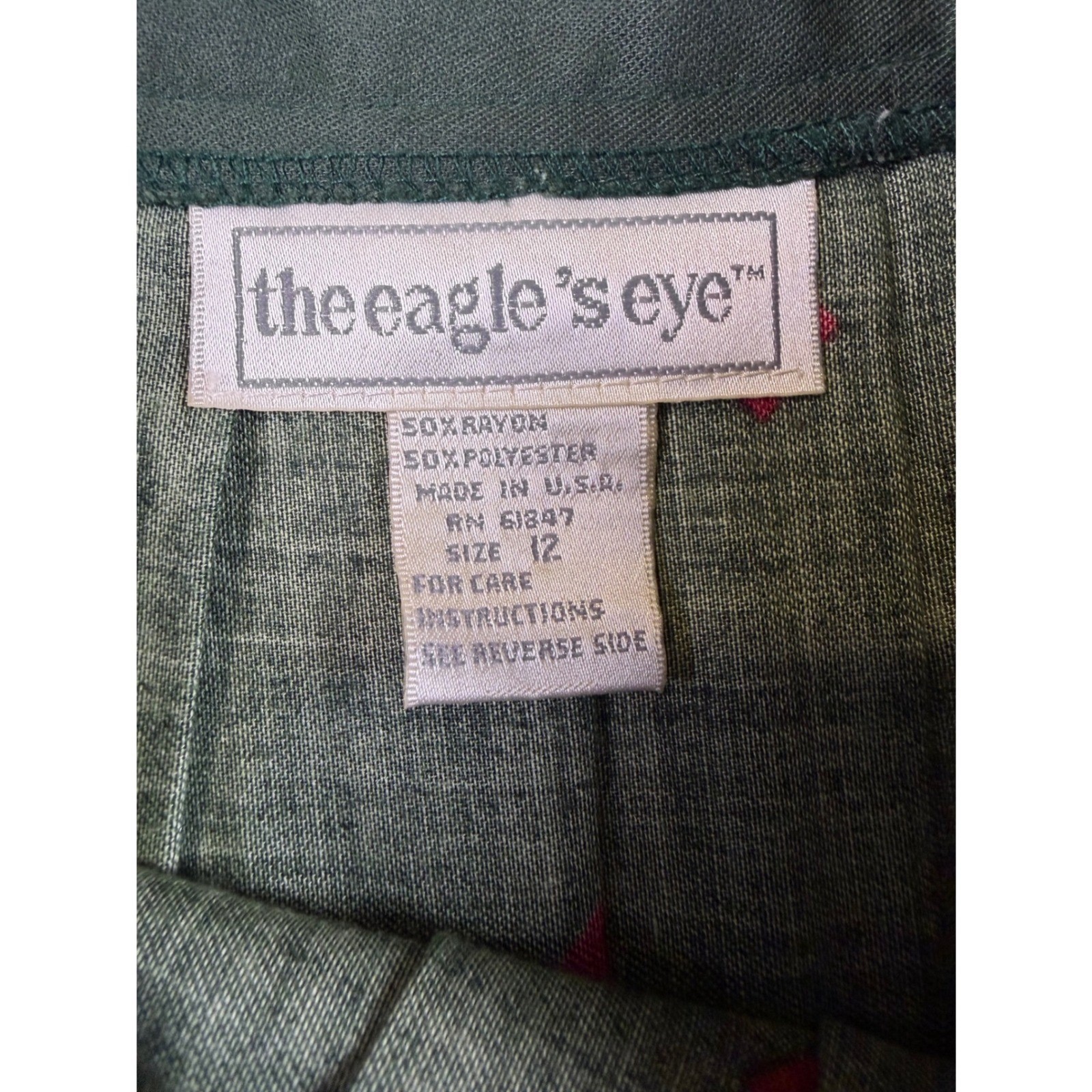 Vtg The Eagles Eye Fox Hunt Equestrian Pleated Midi Skirt Green Sz 12 (Sz 6 fit)