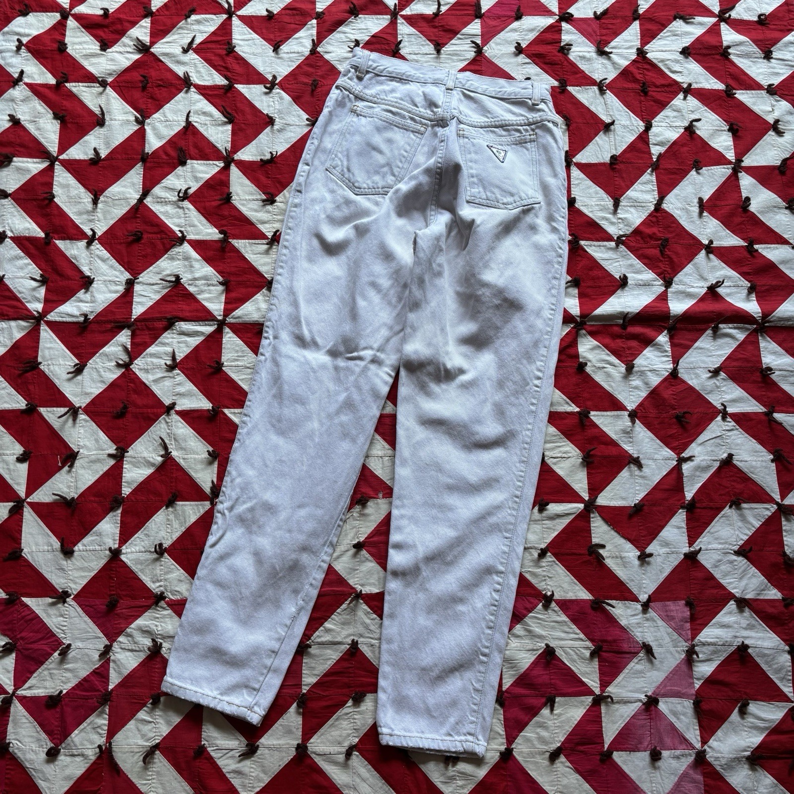 Vintage 1980s Taper Leg Bleached White Denim As Is Women’s