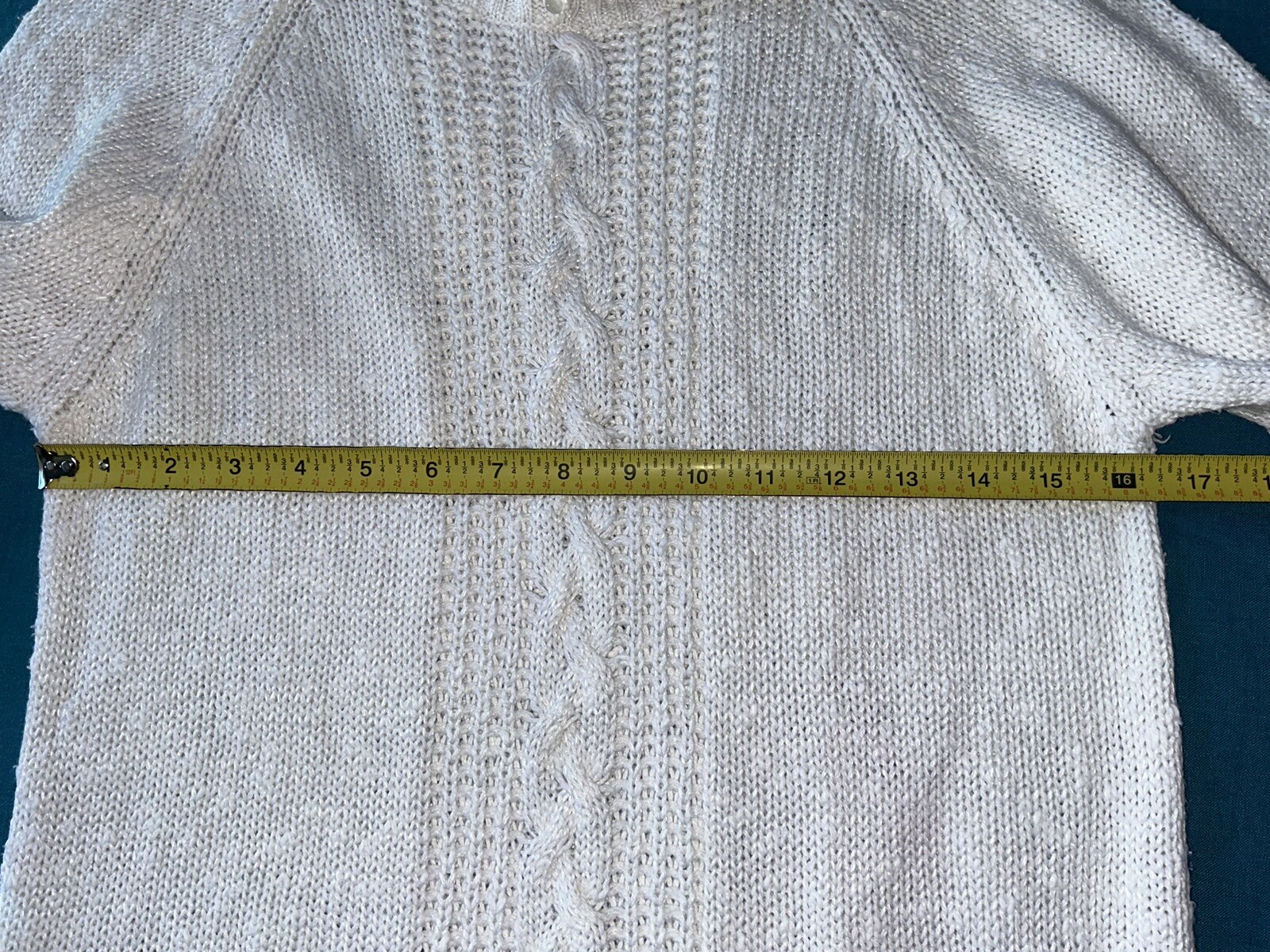 Vintage 80’s Linen Cotton Ramie Sweater SML Sport Button Collar 3/4 Sleeve S/M