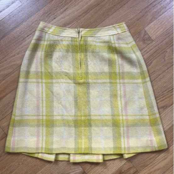 1960s Garland Citron Plaid Pleated Mini Skirt