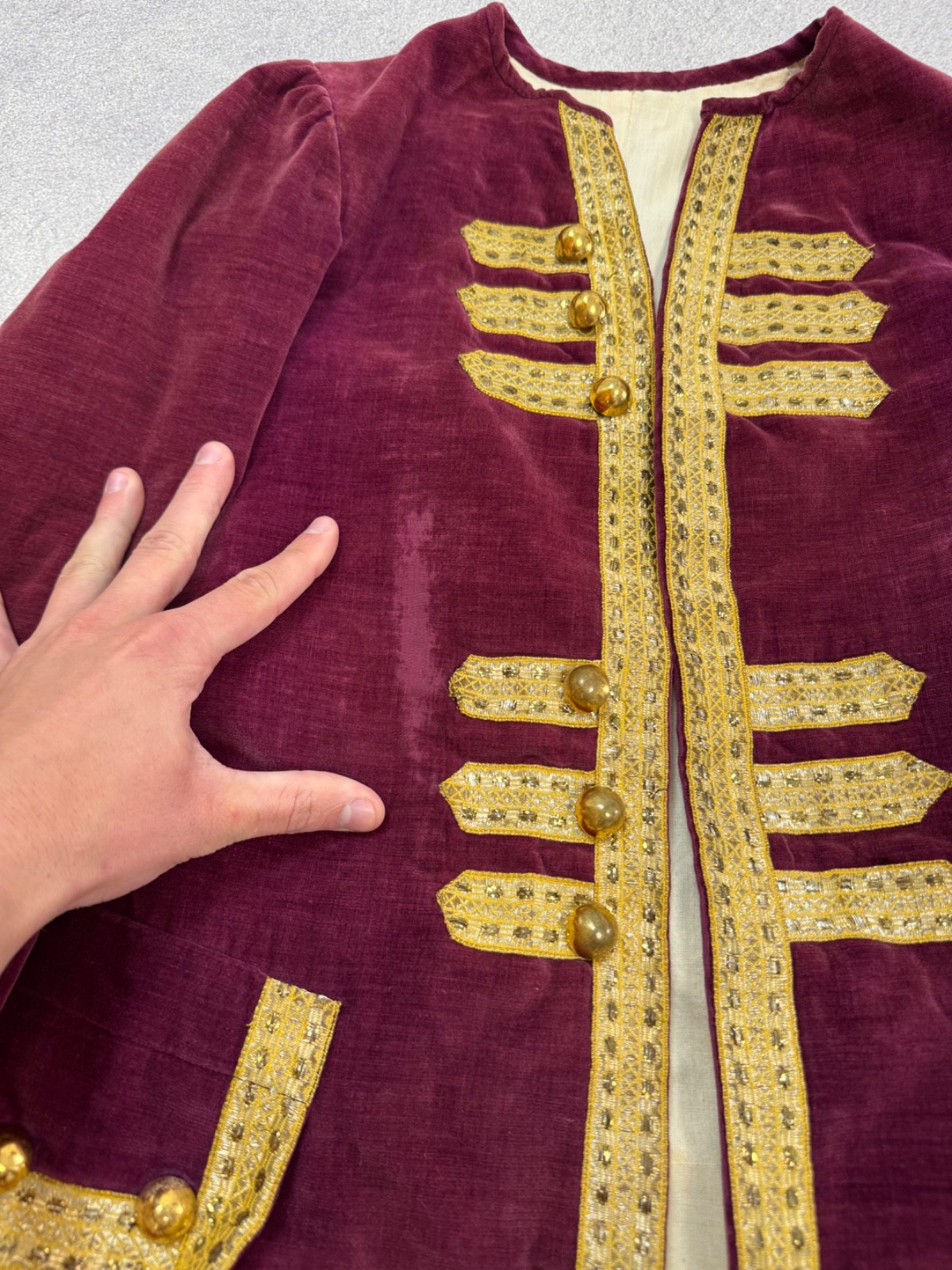Rococo True Vintage Antique 18th Century Womens Frock Coat Jacket Red Very Rare