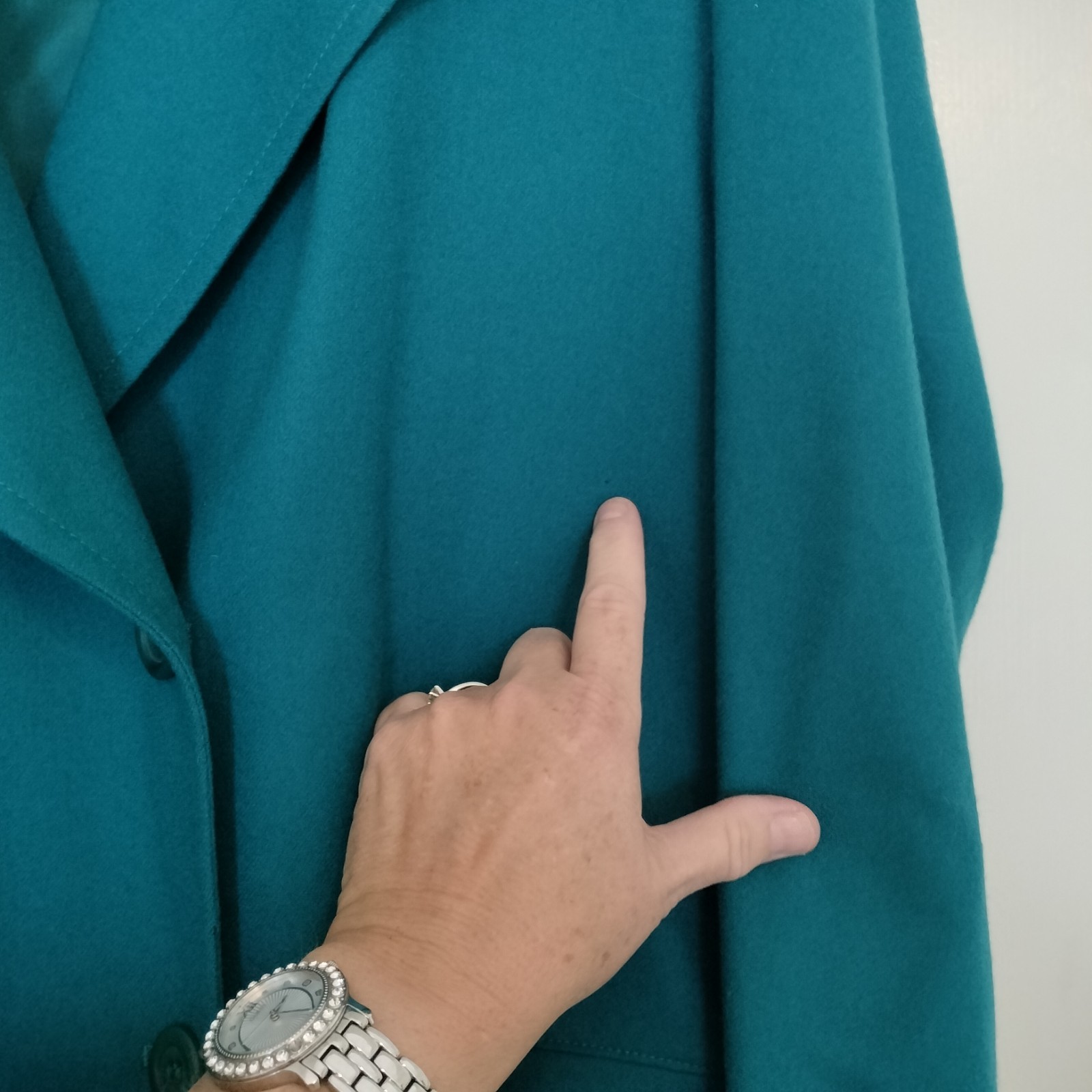 Vintage 1970s Pendleton Virgin Wool Lined Teal Trench Coat Women’s 16