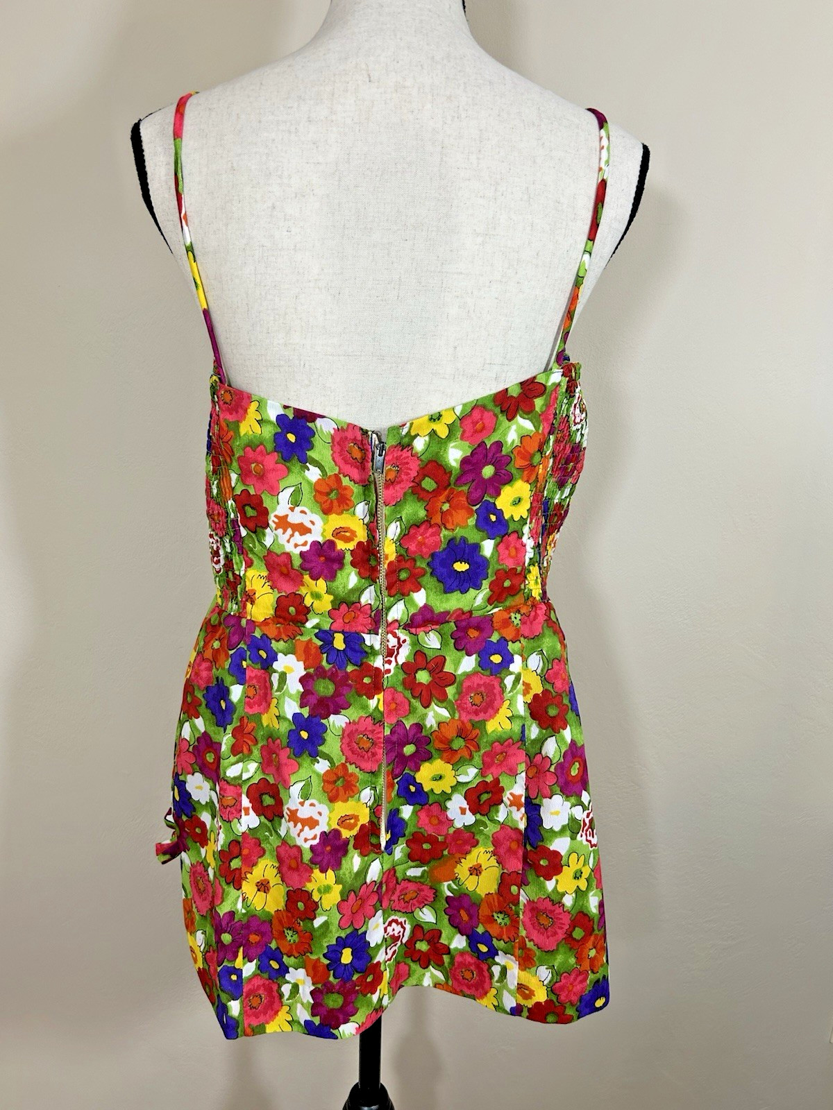Vtg 50s 60s Kahala Romper Playsuit Swimsuit Floral Pin Up Bombshell One Piece