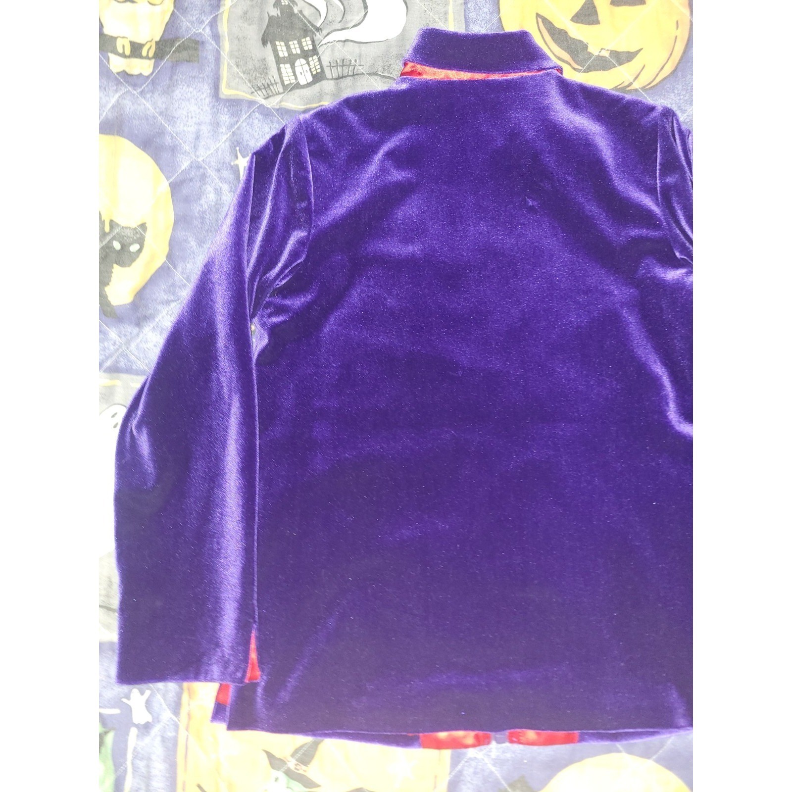Vintage Quacker Factory Sweater Velvet Bedazzled Zipper Women’s Small Purple 80s