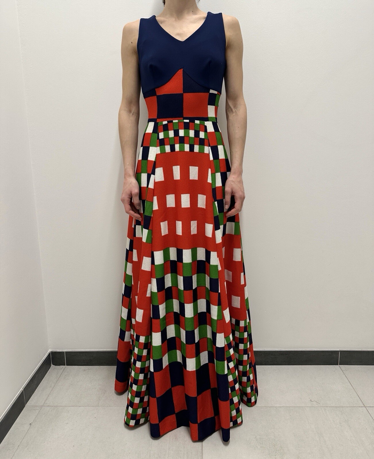 Vintage 70s 60s Kaisu Heikkila Finland Long Retro Dress Size 34