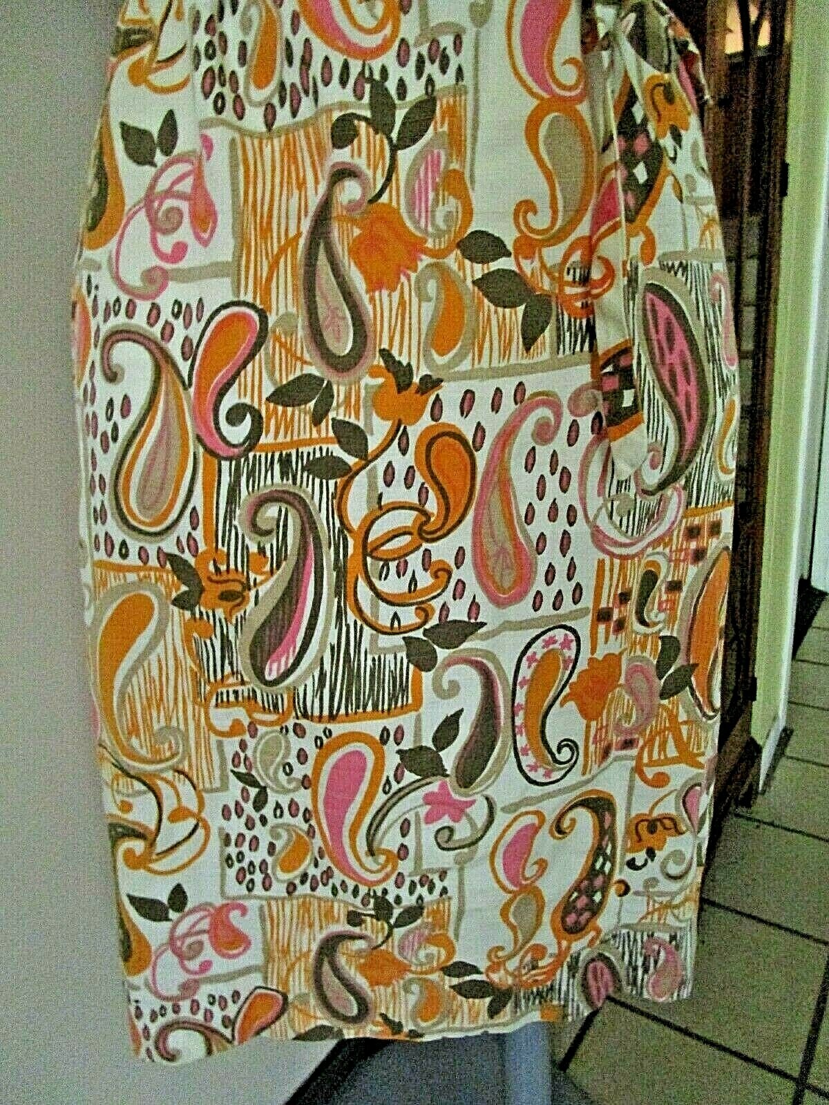 1960’S VINTAGE KIYOMI IOLANI OF HAWAII Shift + Belt WILD MCM PINK ORANGE PAISLEY