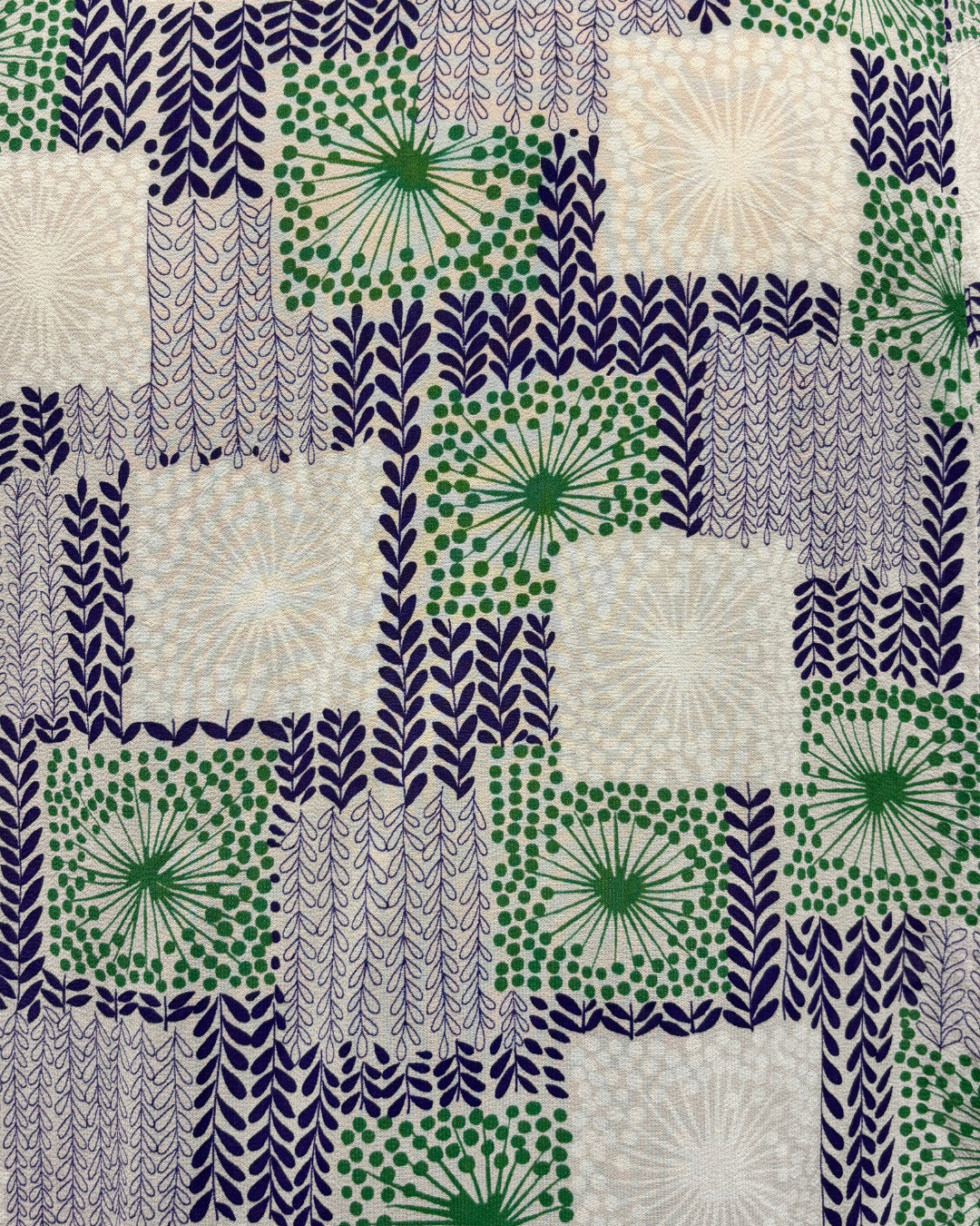 1950s PLUS SIZE PURPLE & GREEN RAYON | VOLUP 1950s PURPLE & WHITE PRINT DRESS