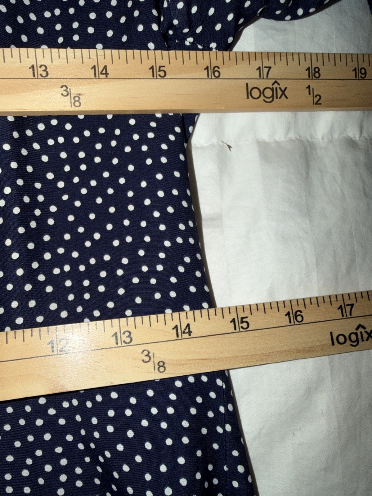 VTG Misty Lane Dress Navy Polka Dot Midi 8 Tie Back 90s Casual Lined Retro USA