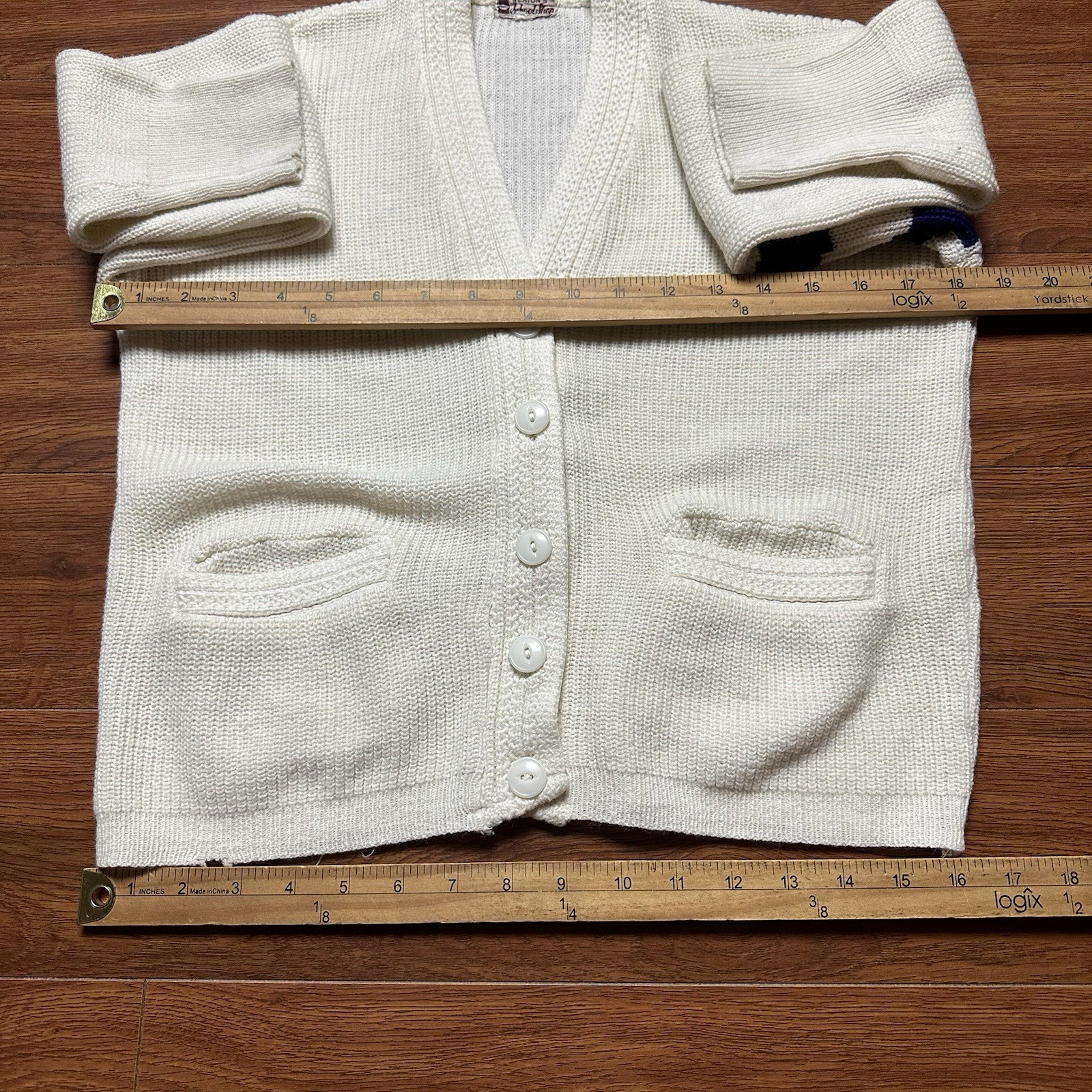 Vtg Keaton’s School Shop Varsity Letterman Cardigan S/M Button Sweater 50s 60s