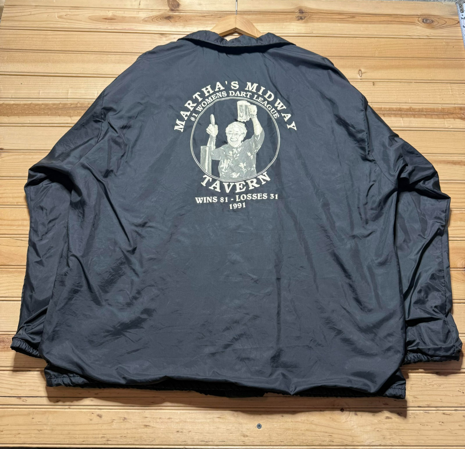 Vintage 90s 1991 Martha’s Midway Tavern Dart League Windbreaker Jacket Size XXL