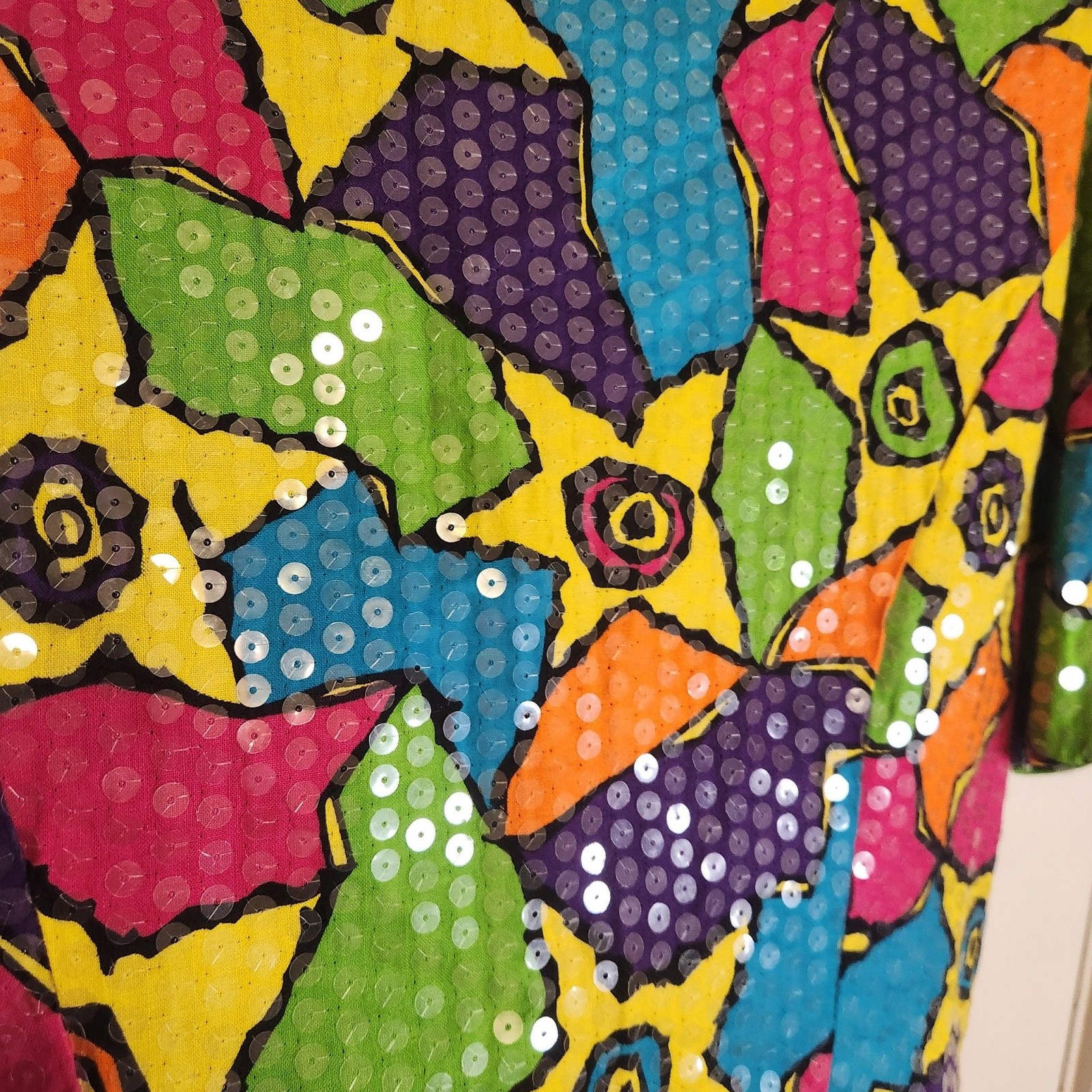 Vintage 1980s Rimini Colorful Psychedelic Sequin Blazer Jacket