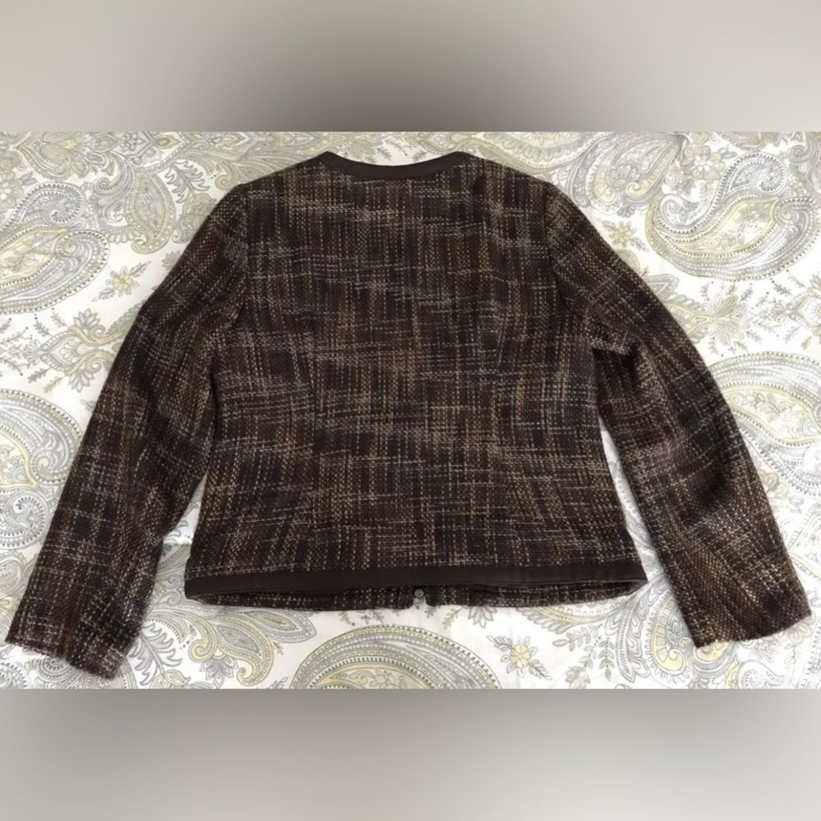 NWT Axcess Knit Checker Brown Skirt Suit Set – Size 10