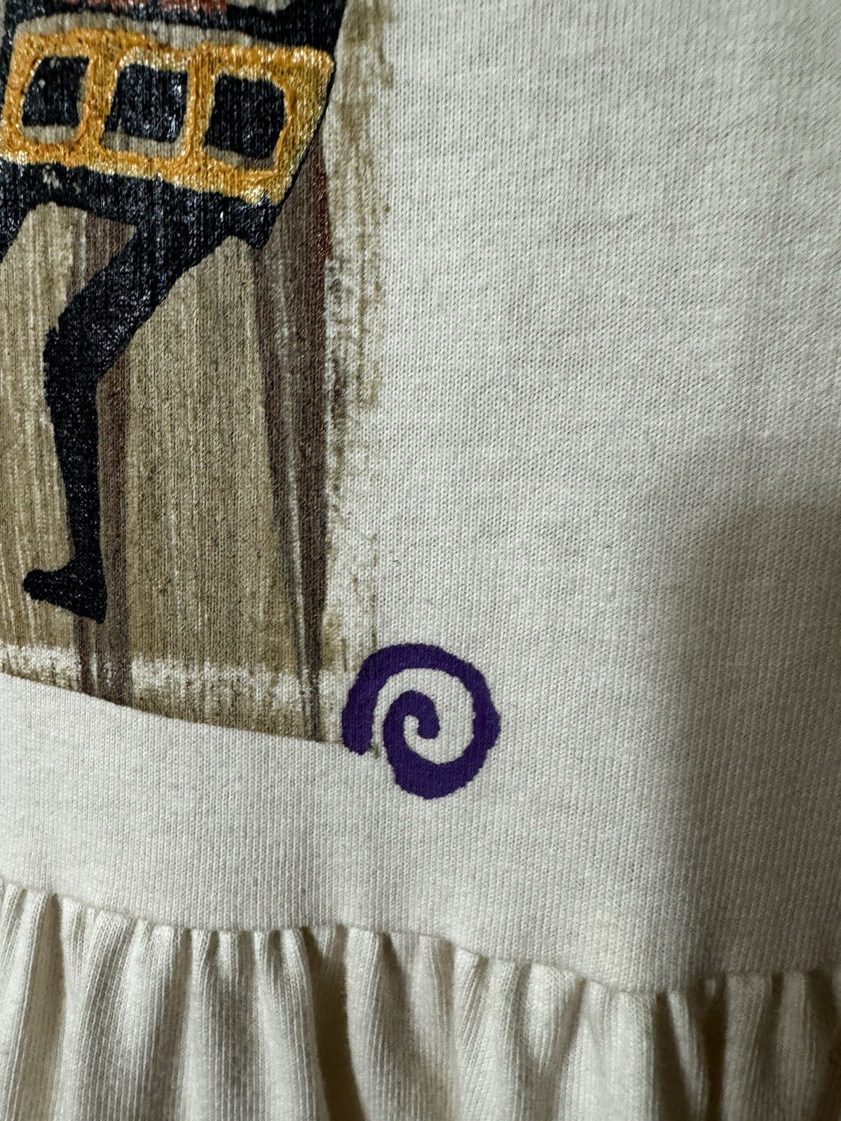 VTG LA ARTWEAR HANDPAINTED MAXI DRESS Kokopelli Women’s Size M/L Art To Wear EUC