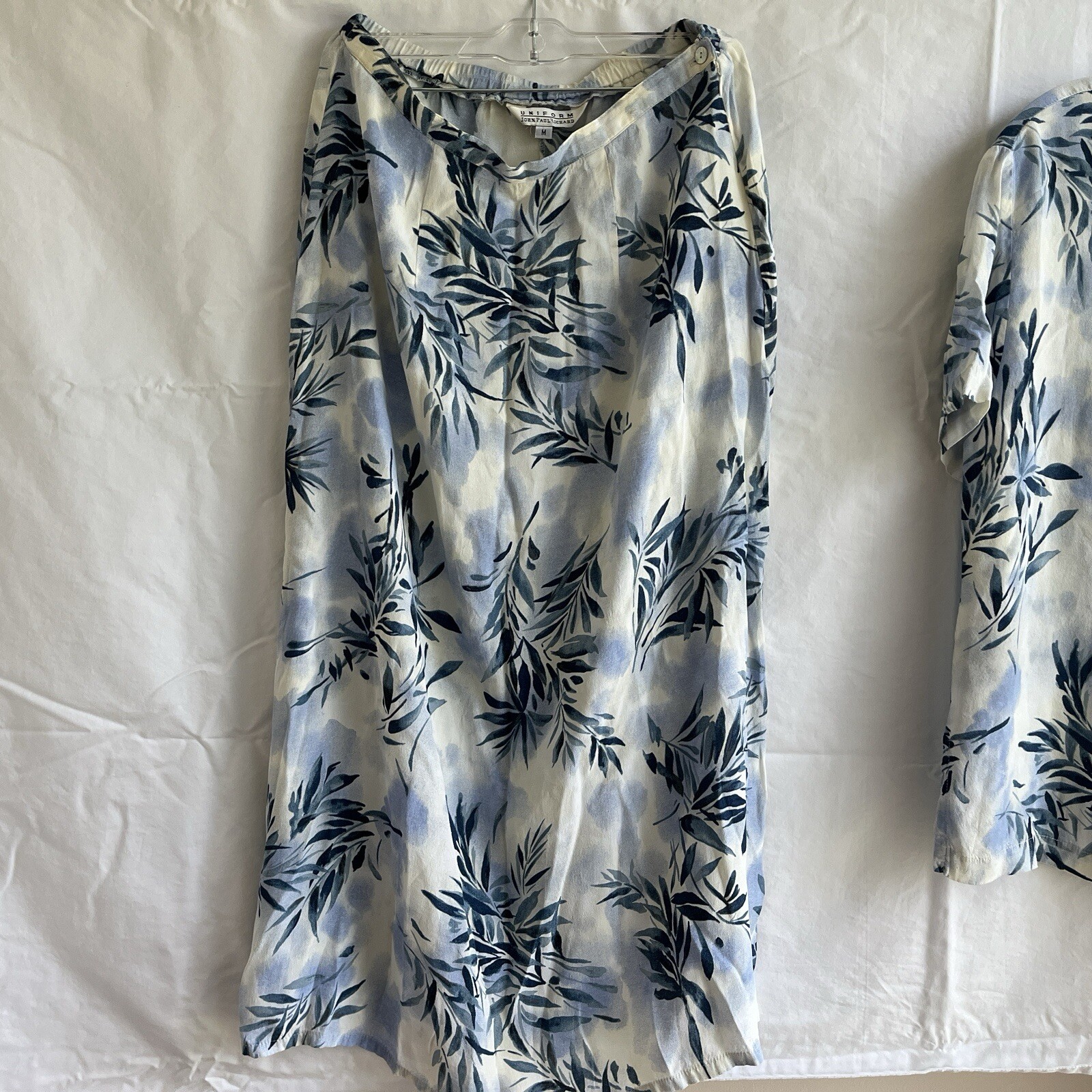 John Paul Richard Uniform skirt set, 100% rayon, tropical print, vintage, Size M