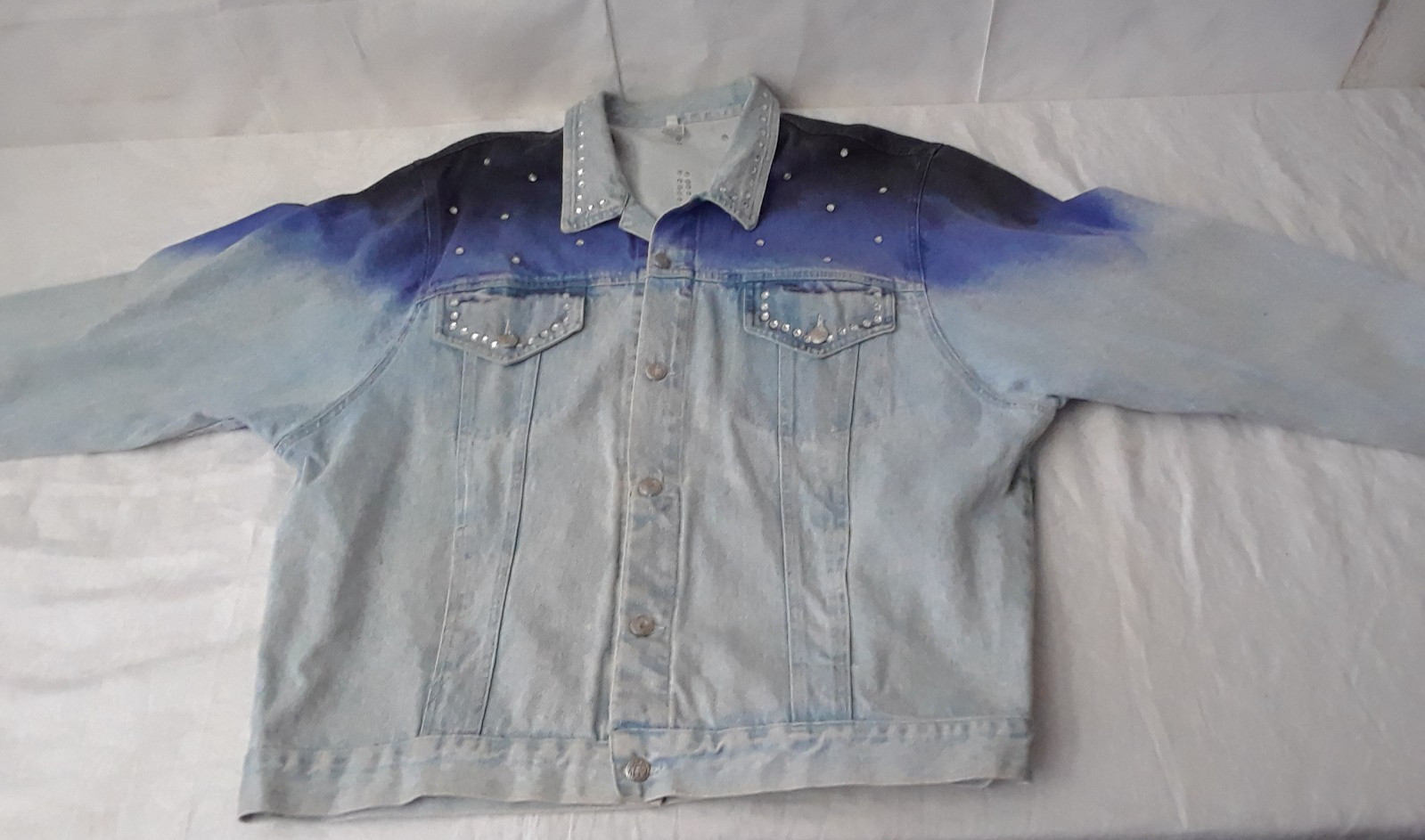 Vintage Denim Jacket Size Large JUST BRASS INC. Freeport NYC Large U.S.A. Made