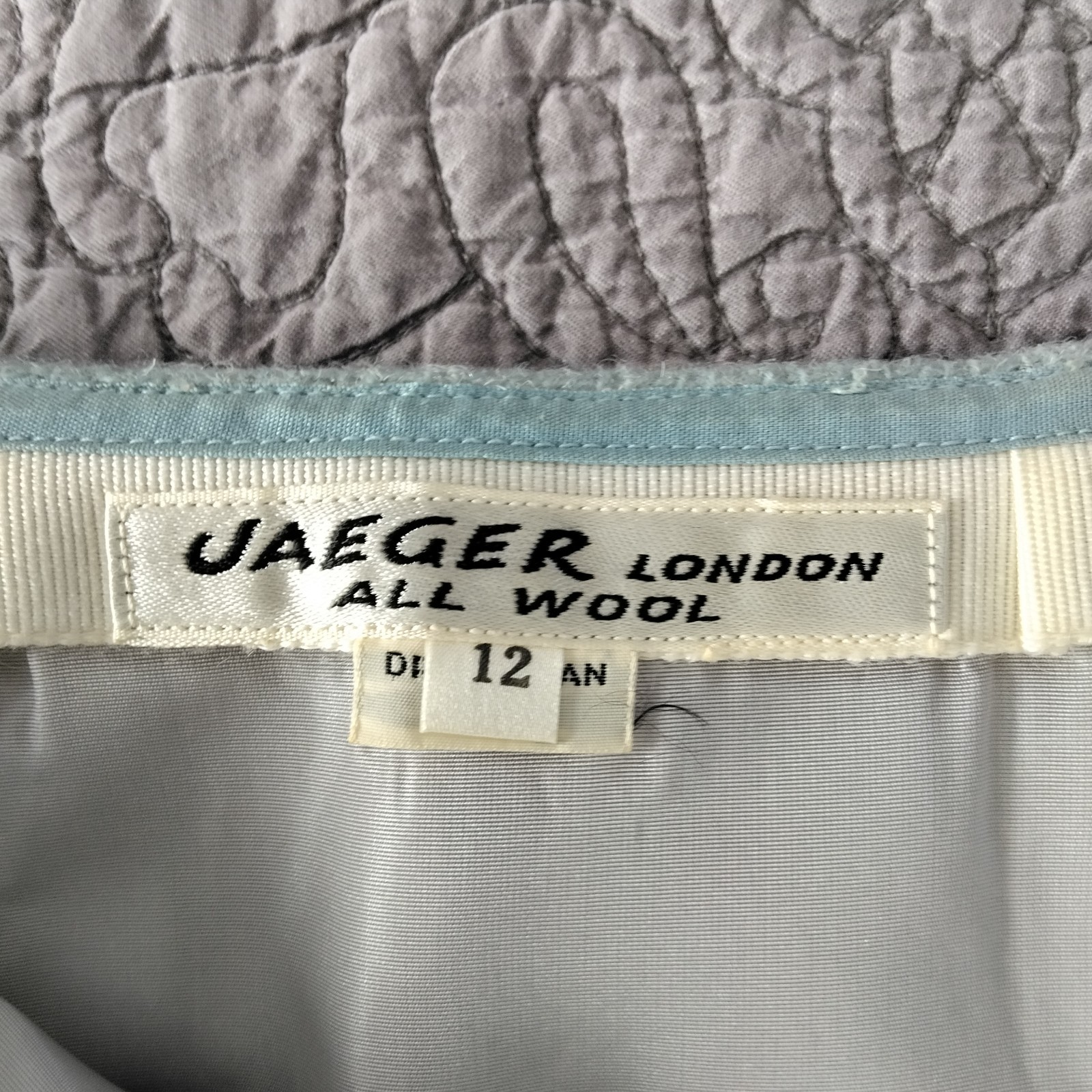Vtg 1950s 25 Skirt Wool Lined A Line Jaeger London Secretary Preppy Pastel Blue