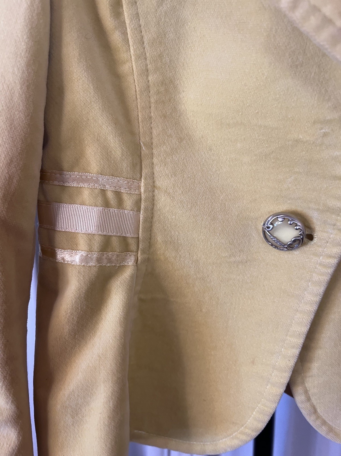 Chloe Influx Vtg 70’s Ready To Wear Lgt Yellow Cotton Velveteen Jacket S