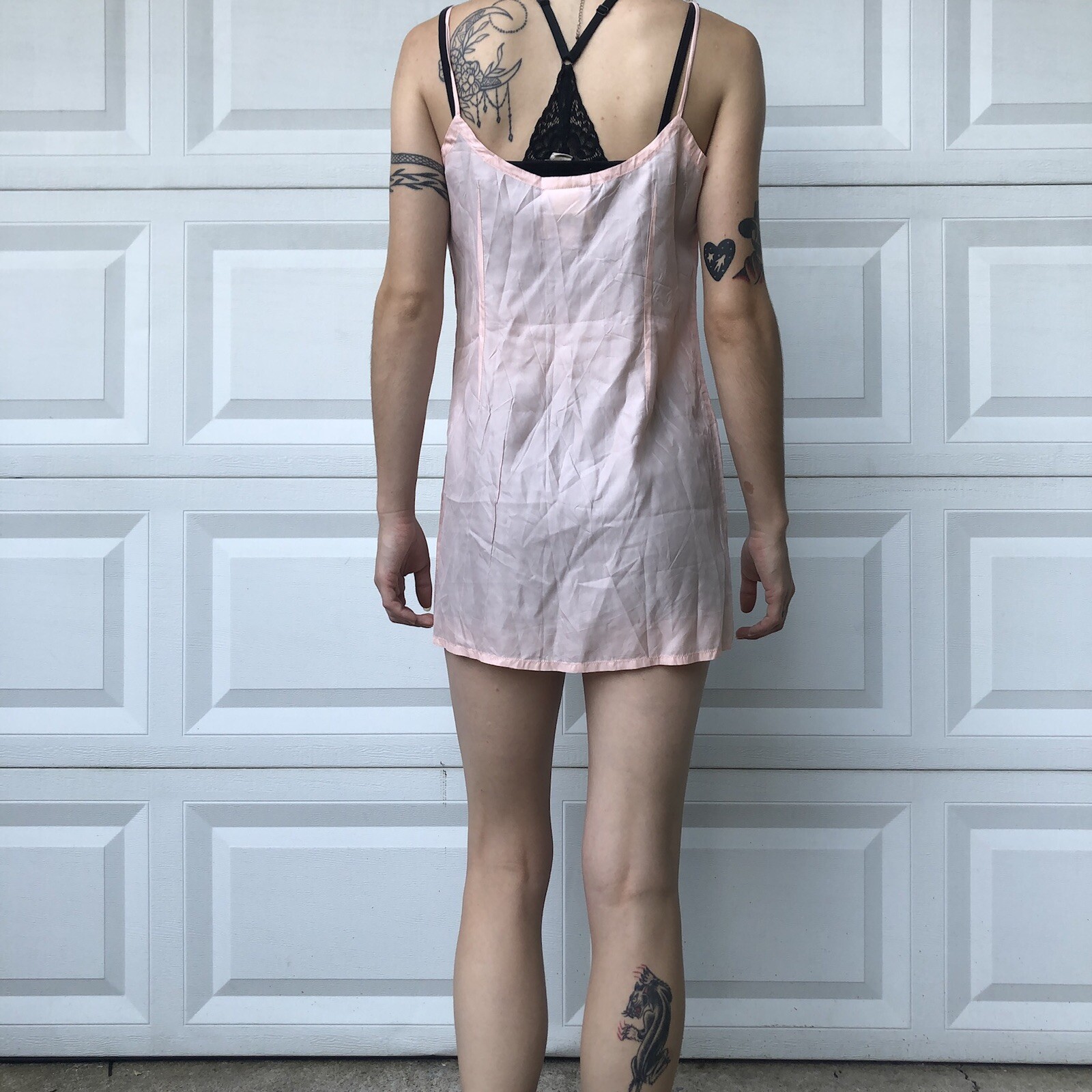 Vtg 90’s Anna Sui Henri Bendel NY baby Pink Slip Dress Lingerie Size S Design AS