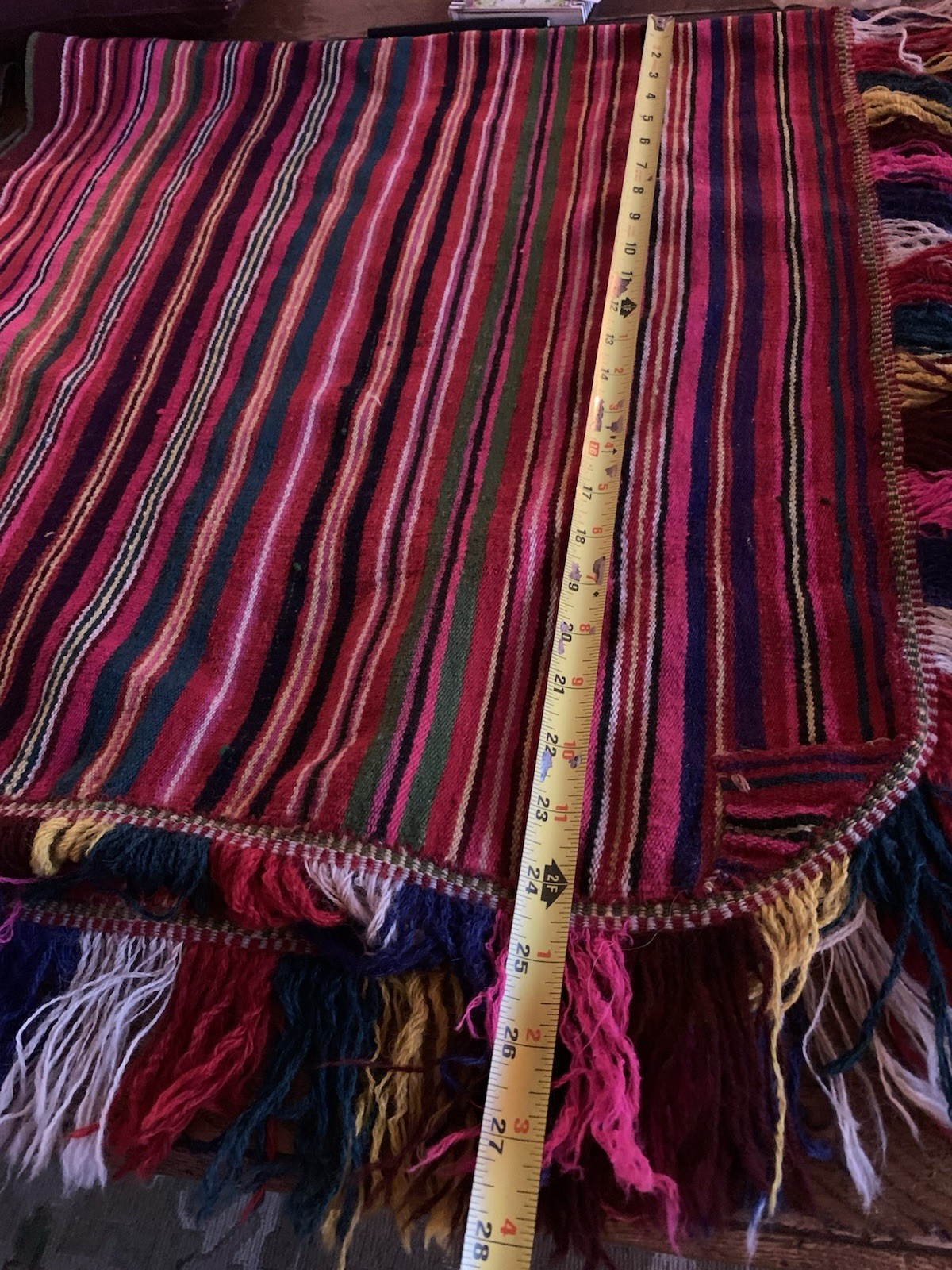 Vintage Poncho Hand Woven Bolivian Wool Poncho Rare