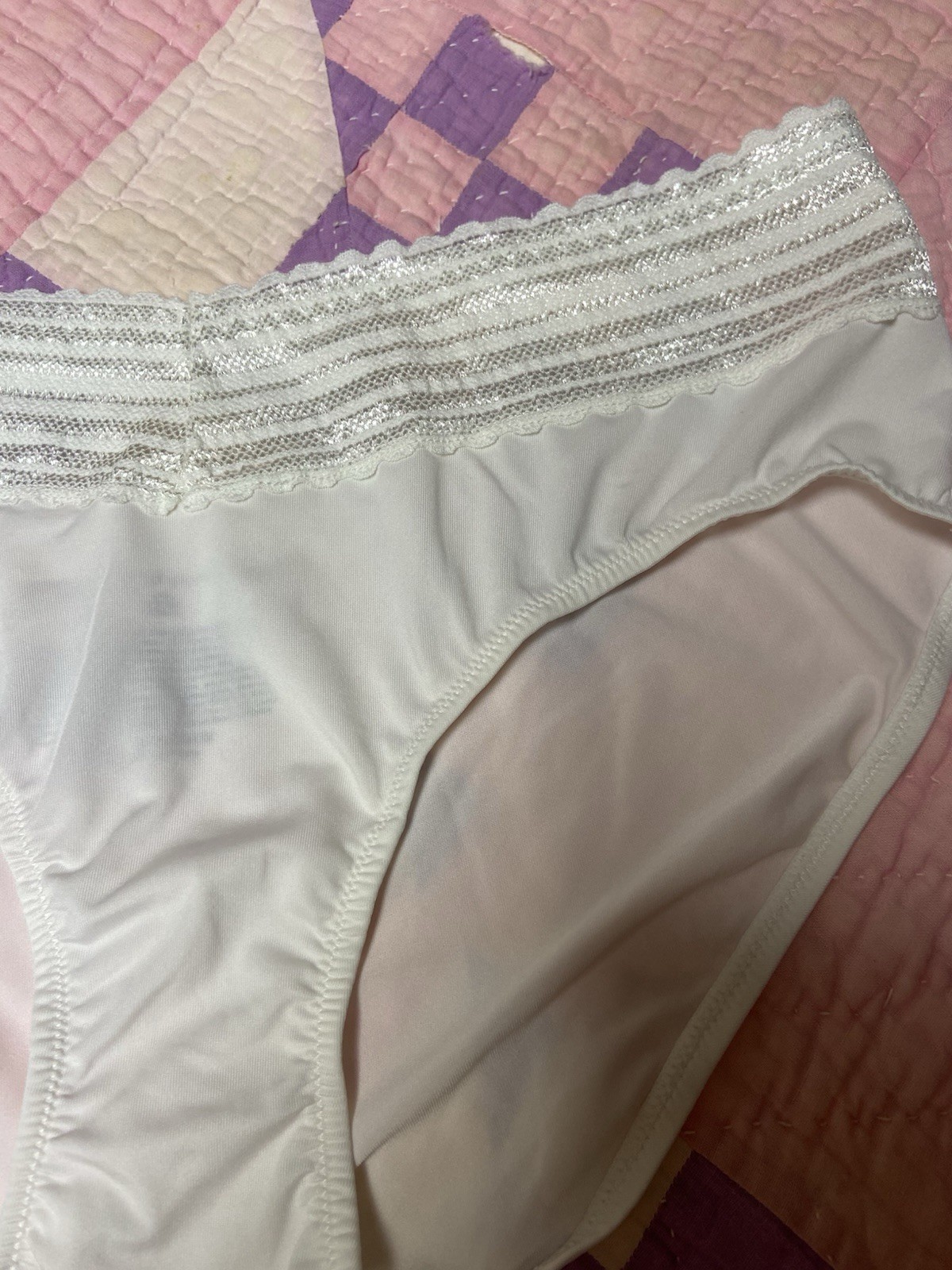 Warner’s All You Need Lace Trim Bikini Panties 8XL Polyester Blend White