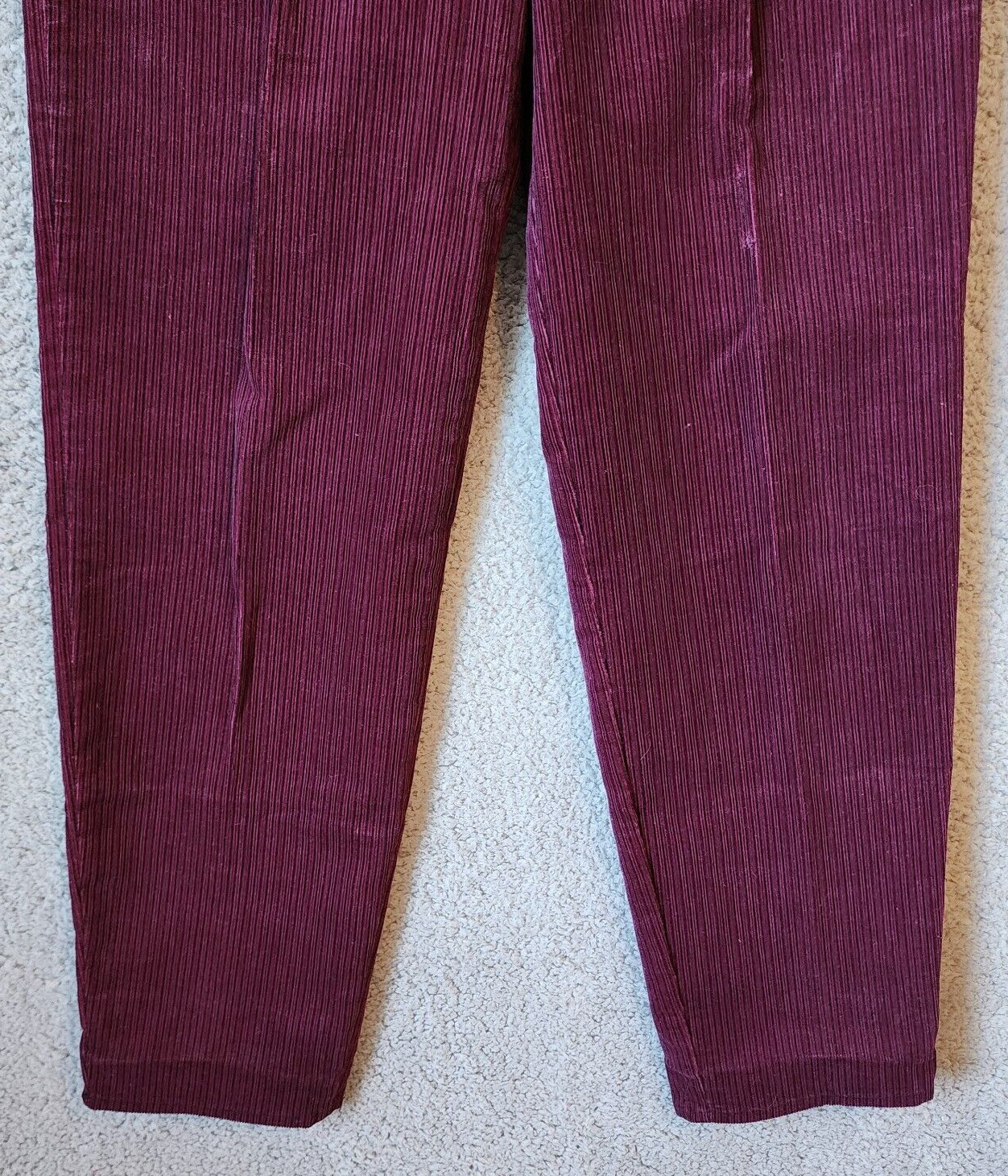 Vtg 70s Lee Women’s High Waisted Velvet Straight Jeans Pants Burgundy Striped 12