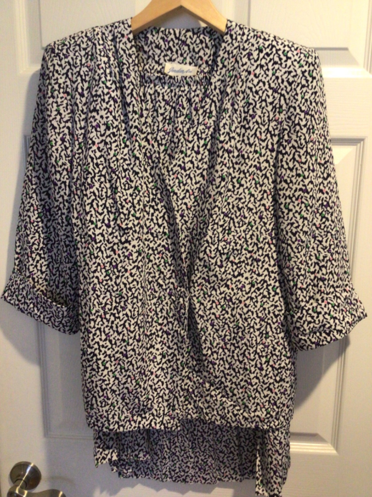 Vintage 2 piece set pleated skirt wrap top 80s party costume elastic women’s 12