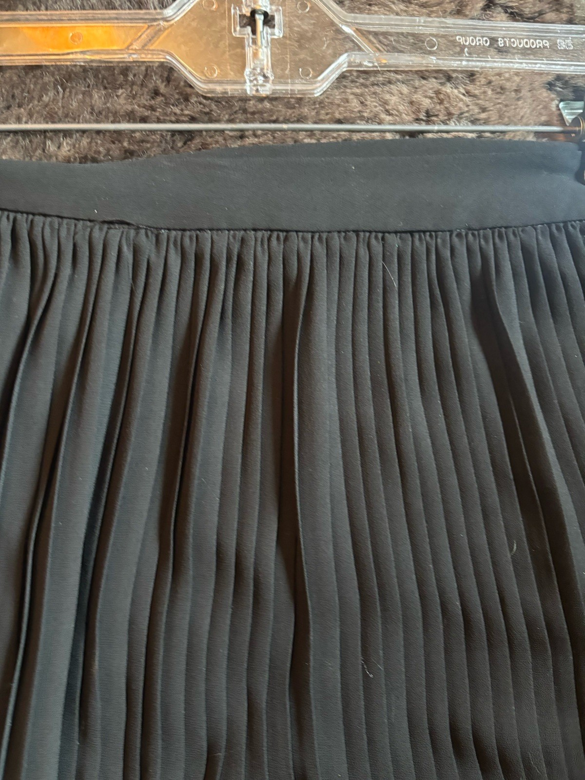 Vintage Malbe Maxi Skirt Women’s 12 28” Waist Black Pleated Sheer Goth Chiffon