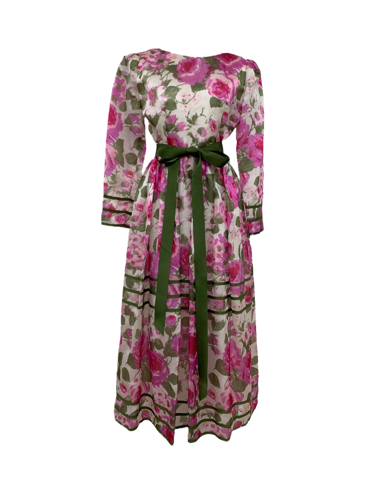 Vtg Vintage 1970s 70s William Pearson Garden Party Floral Sleeved Gown
