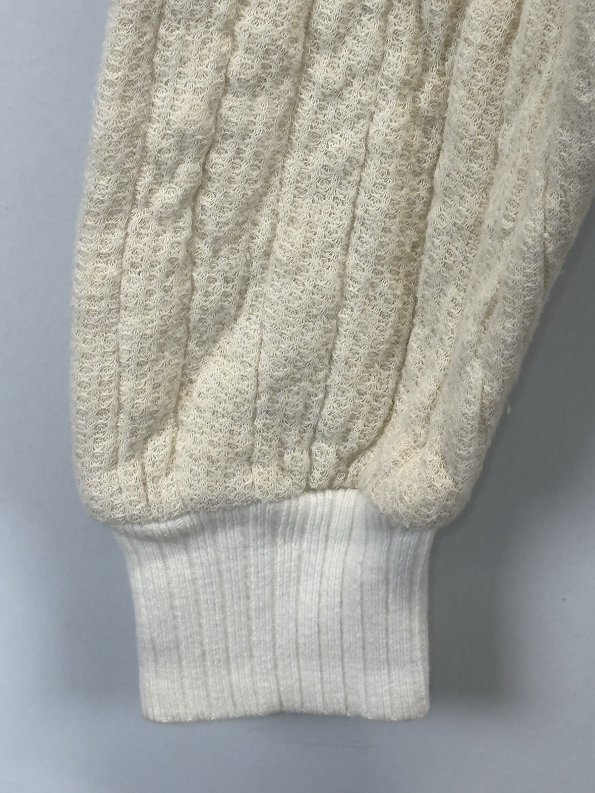 Vtg Sears Quilted Thermal Long John 2 Pc Set Sz M L Ivory 60s Flame Resistant
