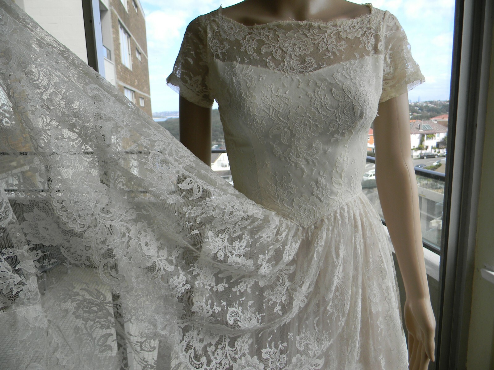 VINTAGE Rockabilly Couture 1950s Original Princess Fairy-tale Lace Tulle Dress