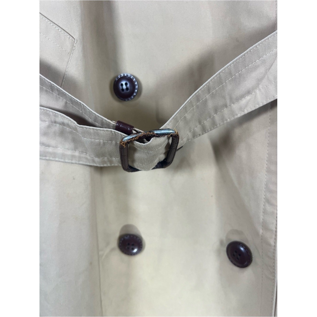 Vtg Etienne Aigner Trench Coat – Leather & Brass Accents – Late 70s/80s SIZE 10