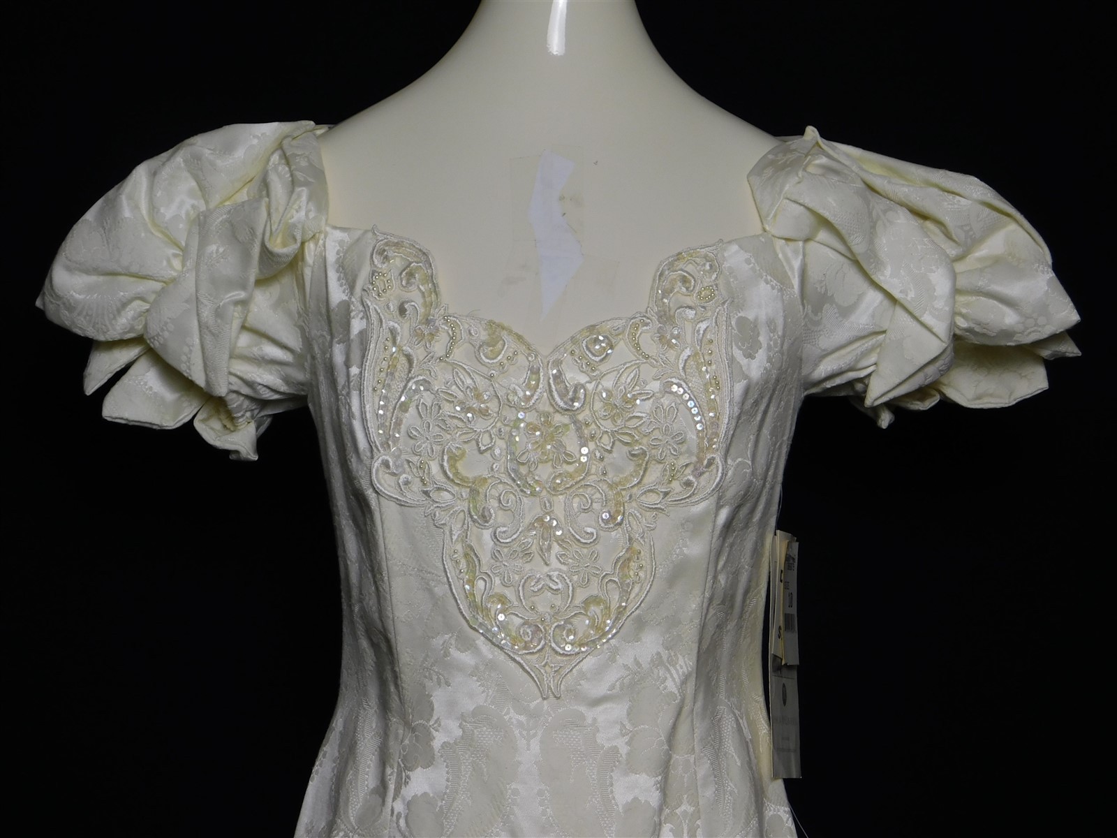 NWT 1980s Vintage JESSICA McClintock Ivory Beaded Baroque Wedding Dress Sz 10