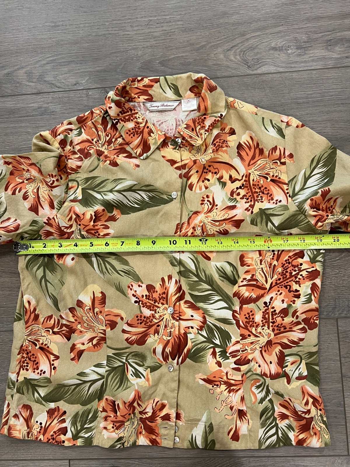 Vintage Tommy Bahama Silk Tropical Aloha Hawaiian Floral Shirt Womens M Camp